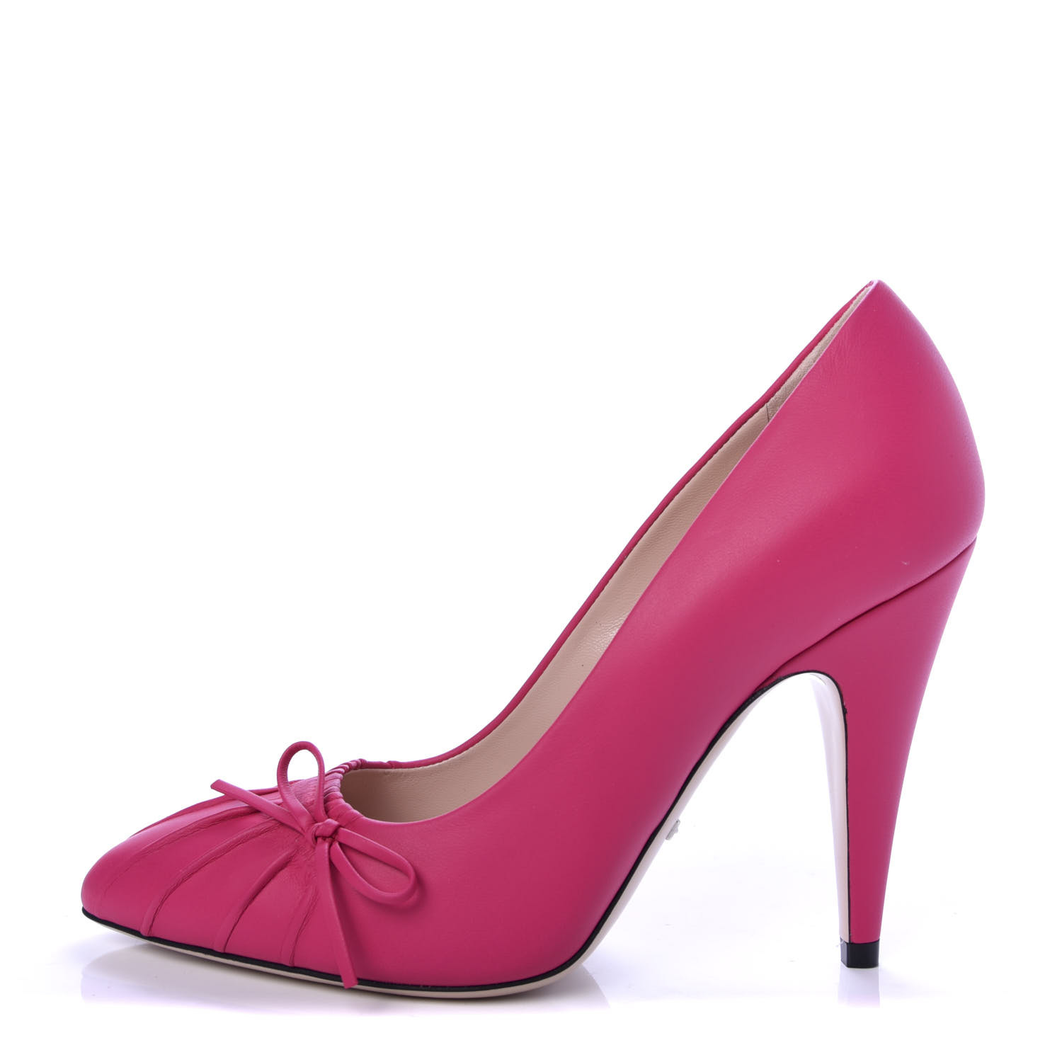 GUCCI Nappa Bow High Heel Pumps 36 Bright Fuxia | FASHIONPHILE