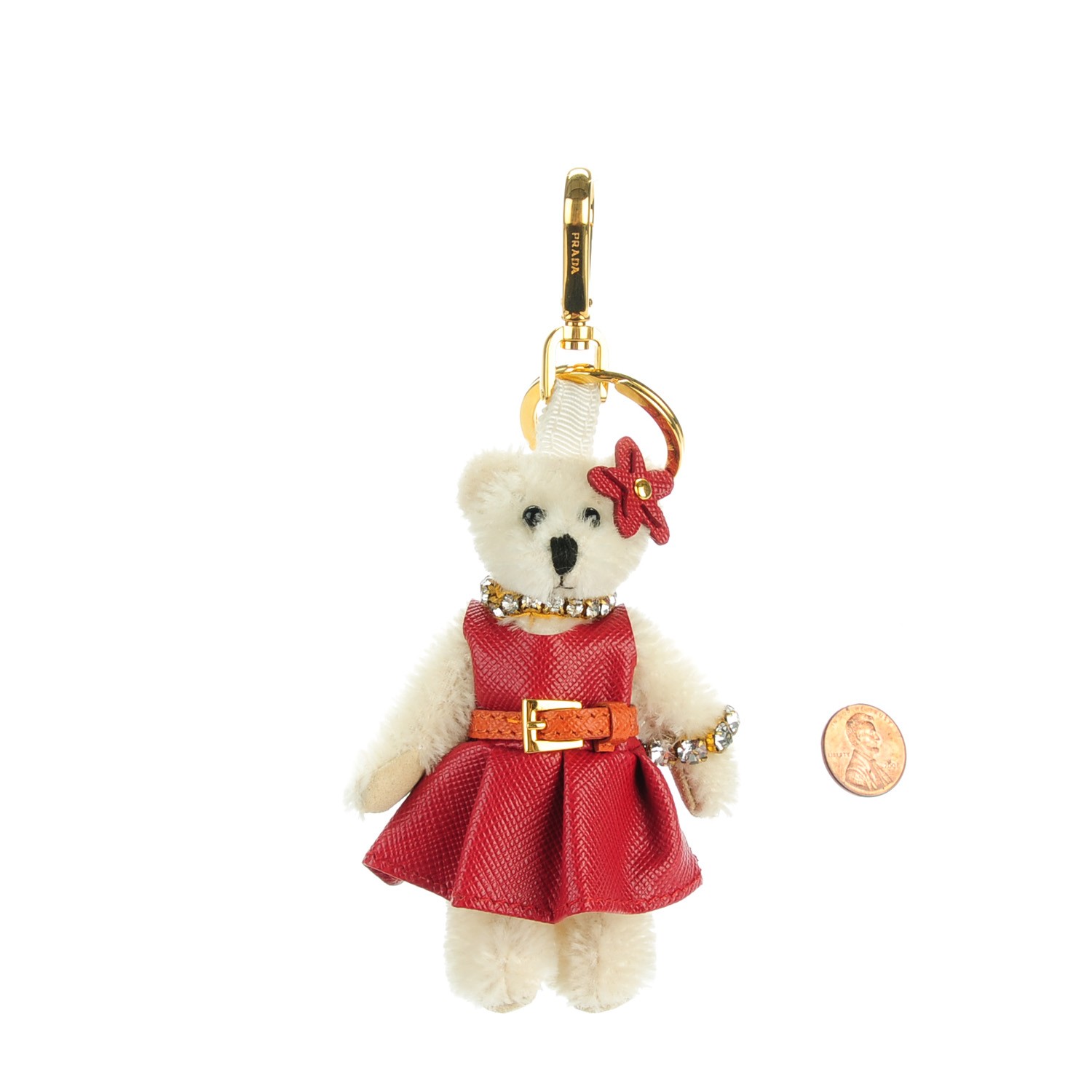 PRADA Crystal Trick Teddy Bear Keychain Charm 144325