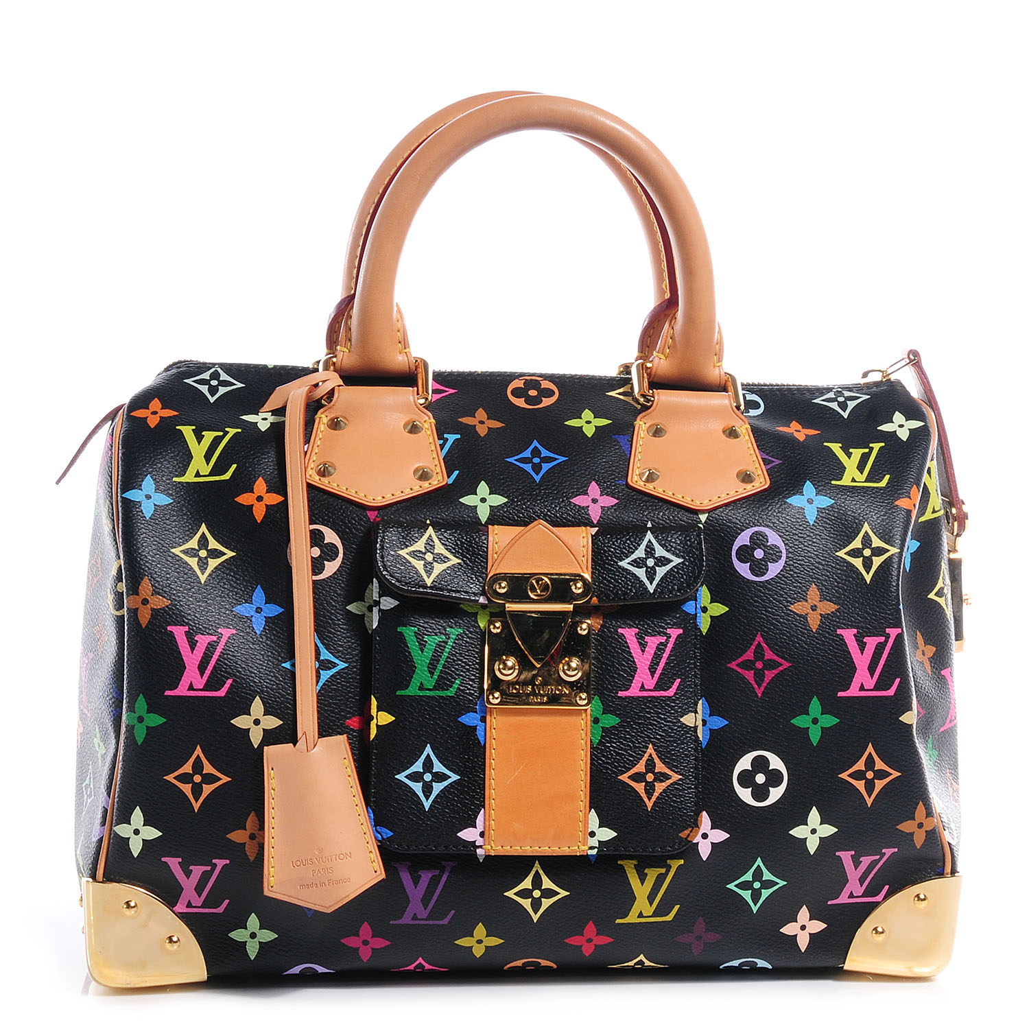 LOUIS VUITTON Monogram Multicolor Speedy 30 Hand Bag White M92643