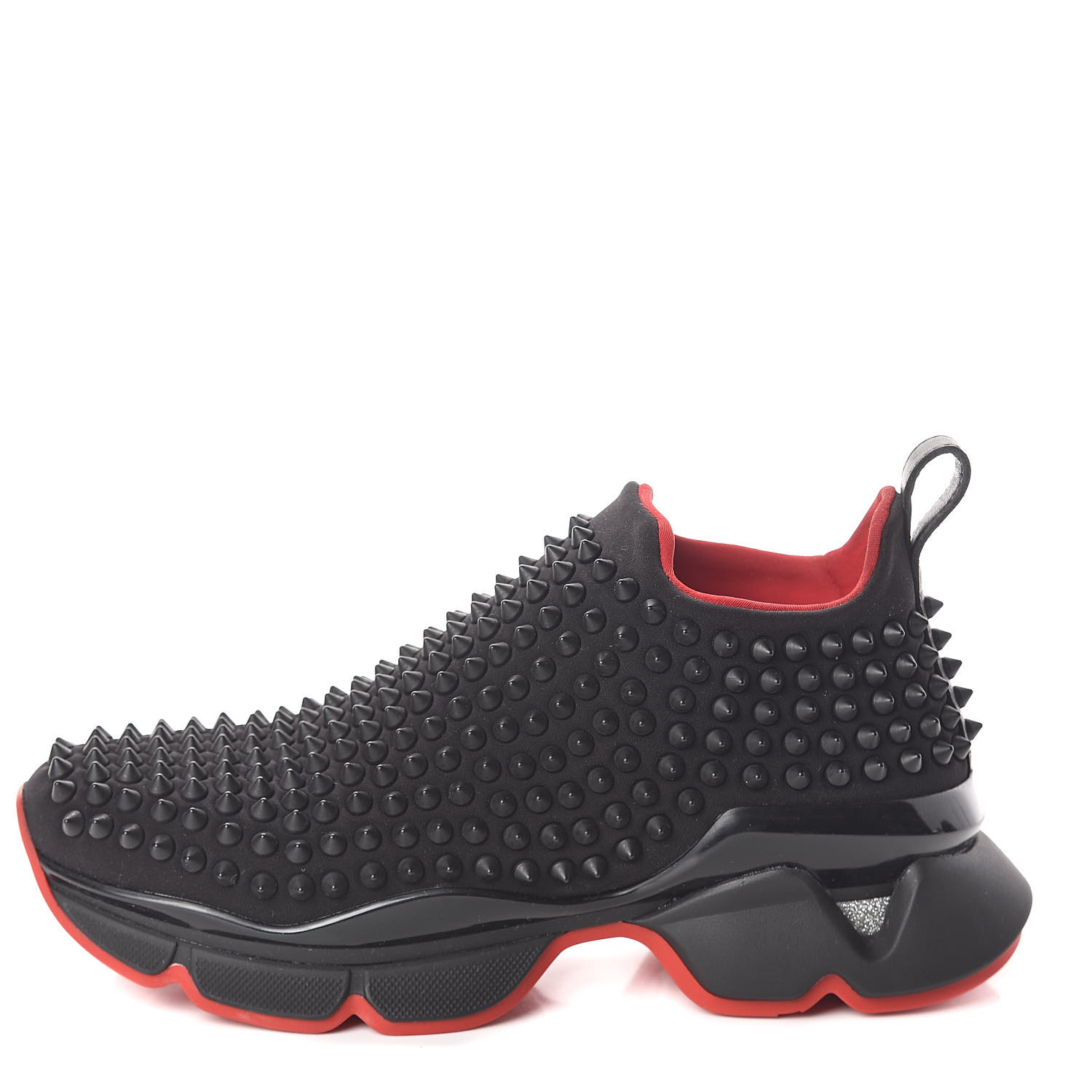 CHRISTIAN LOUBOUTIN Neoprene Spike Sock Donna Flat Sneakers 35 Black 523012