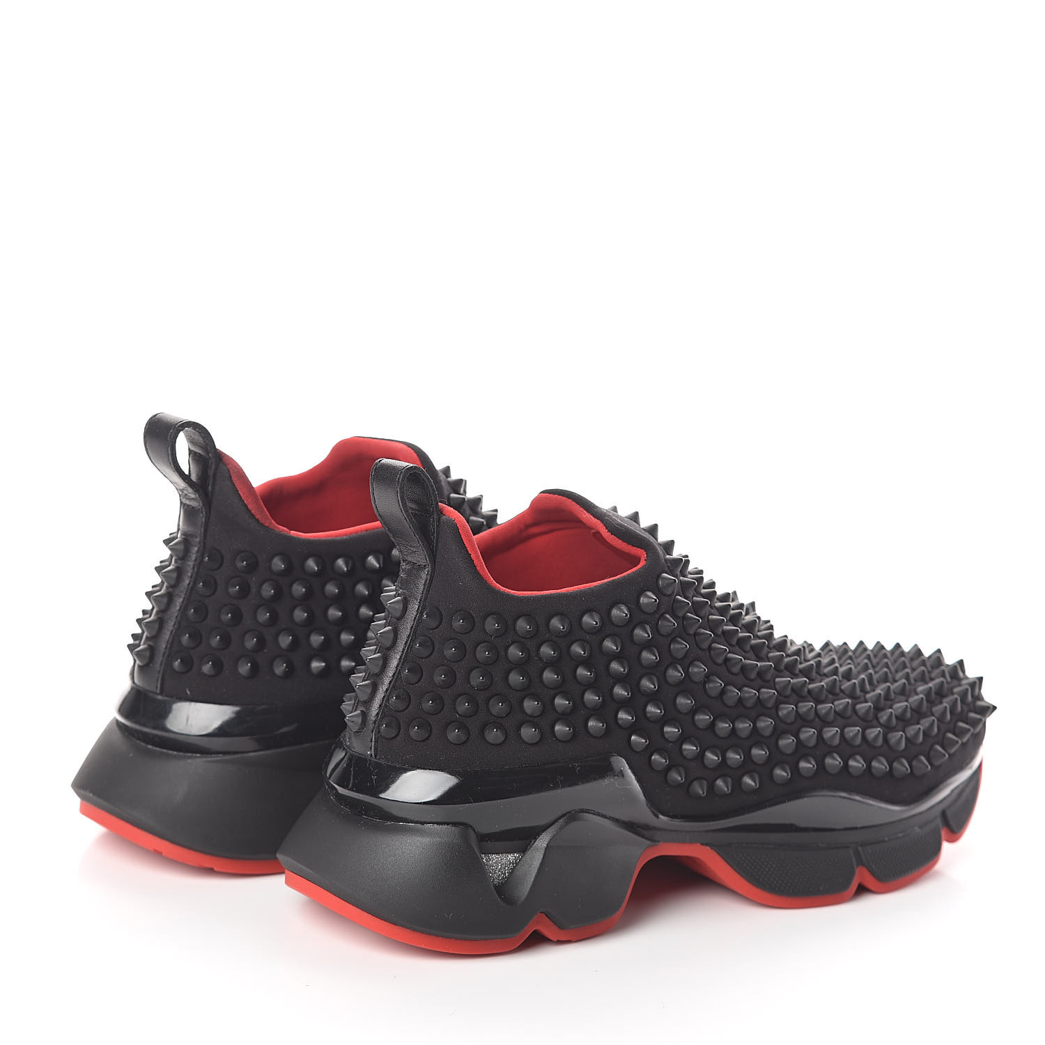 CHRISTIAN LOUBOUTIN Neoprene Spike Sock Donna Flat Sneakers 35 Black 523012