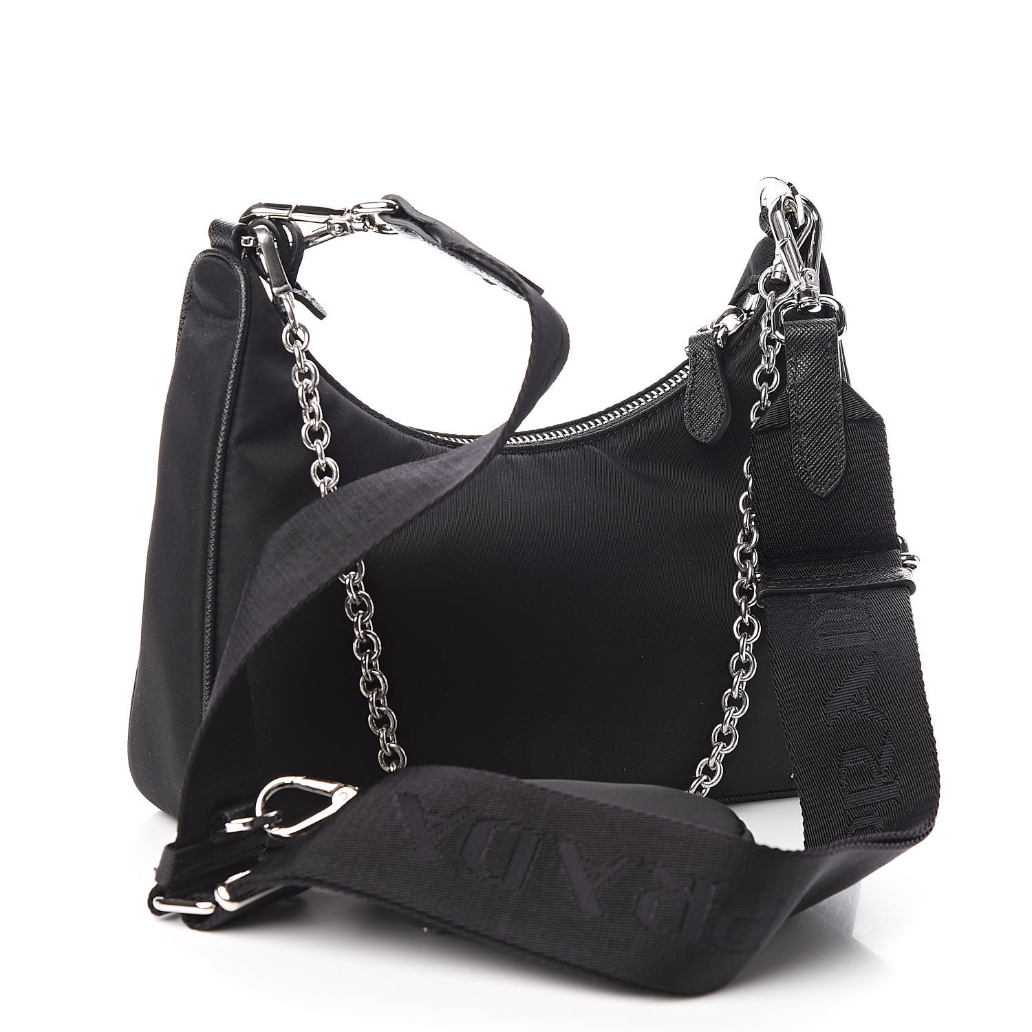PRADA Nylon Re-Edition 2005 Shoulder Bag Black 522515 | FASHIONPHILE
