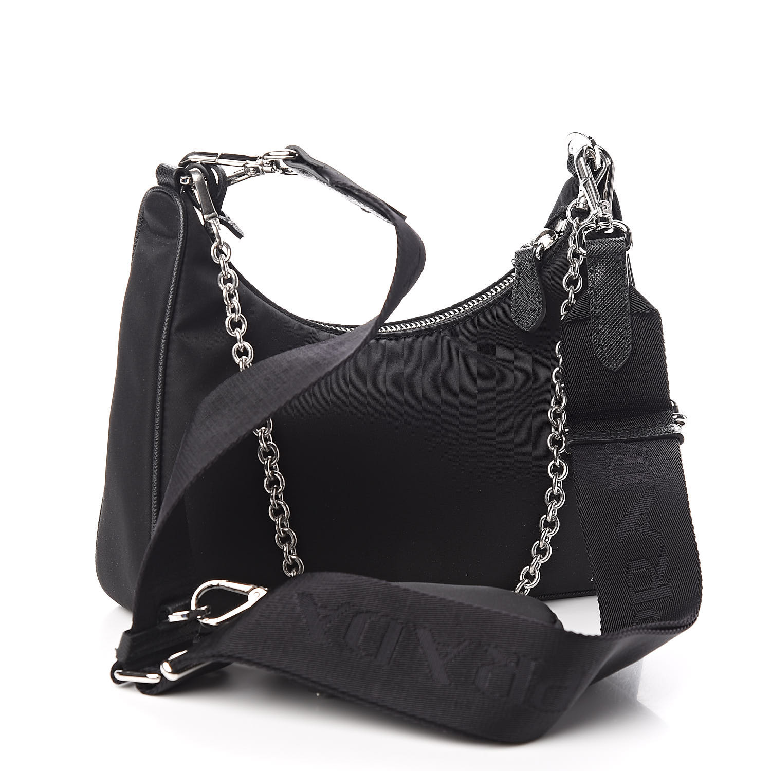 PRADA Nylon Re-Edition 2005 Shoulder Bag Black 522515