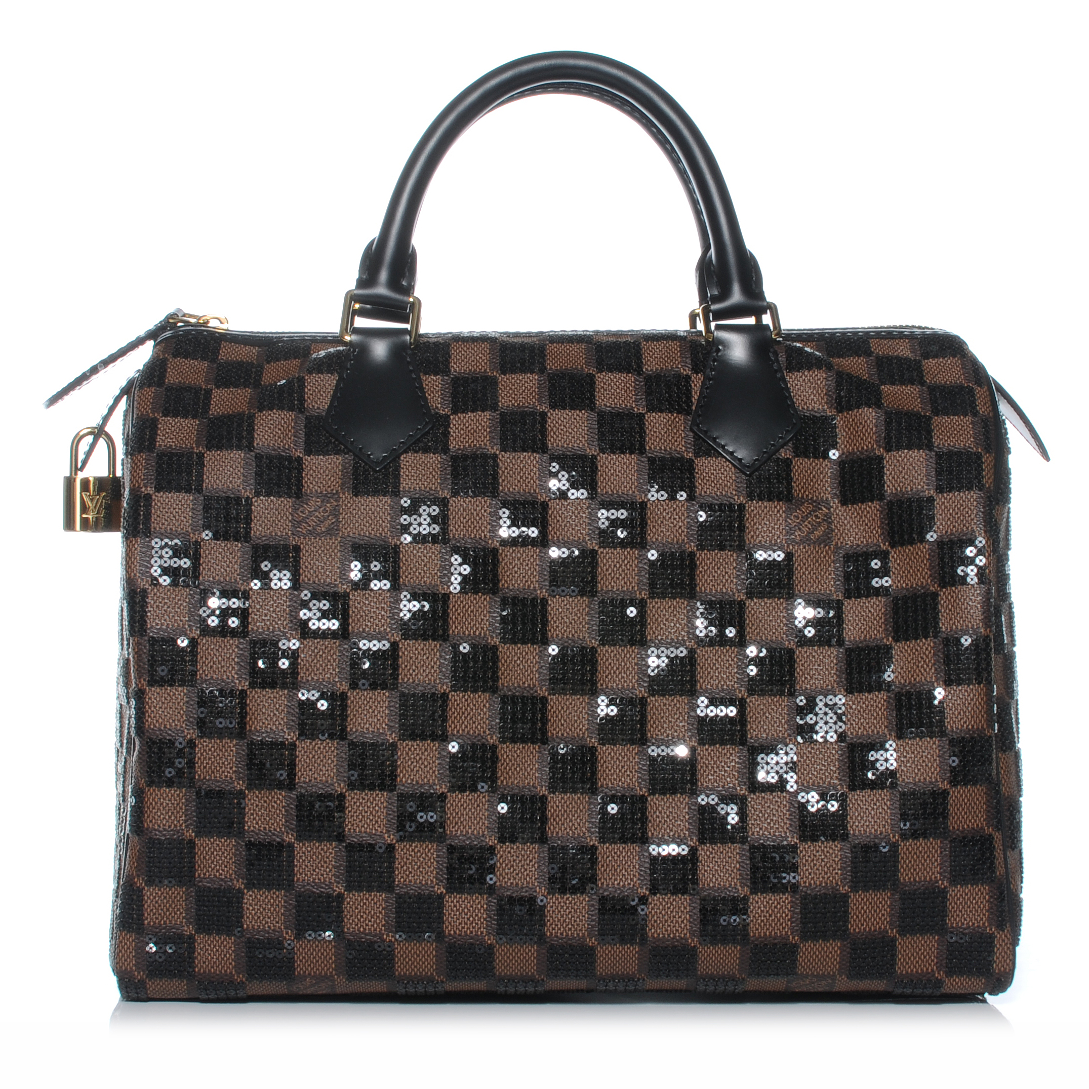 LOUIS VUITTON Damier Paillettes Speedy 30 Black 42771