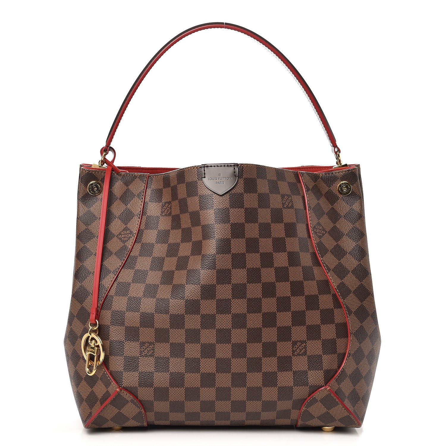 LOUIS VUITTON Damier Ebene Caissa Hobo Cerise Cherry 248685