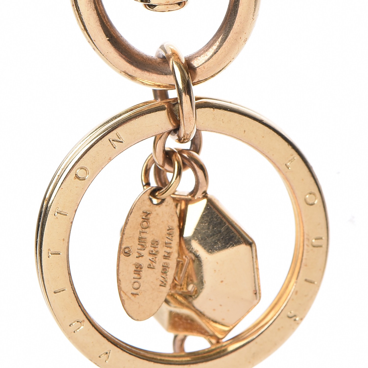 LOUIS VUITTON LV Facettes Bag Charm Key Holder Gold 248663