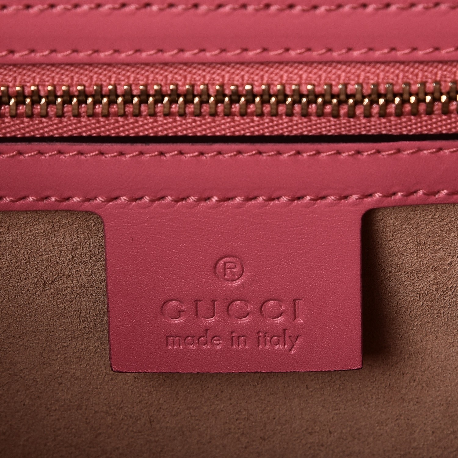 GUCCI Guccissima Medium Padlock Signature Top Handle Bag Pink 235690
