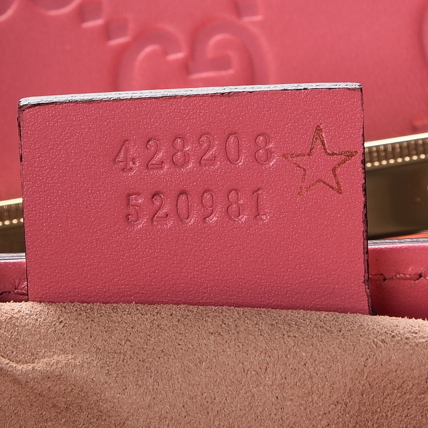 GUCCI Guccissima Medium Padlock Signature Top Handle Bag Pink 235690