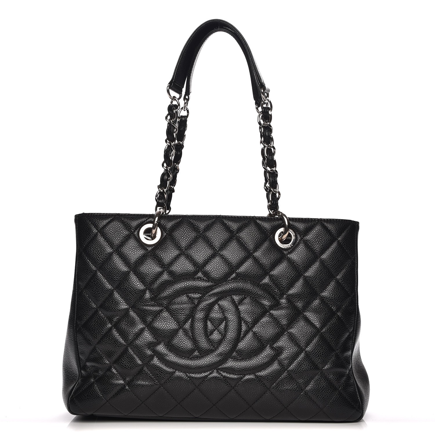 CHANEL Caviar Quilted Grand Shopping Tote GST Black 210866