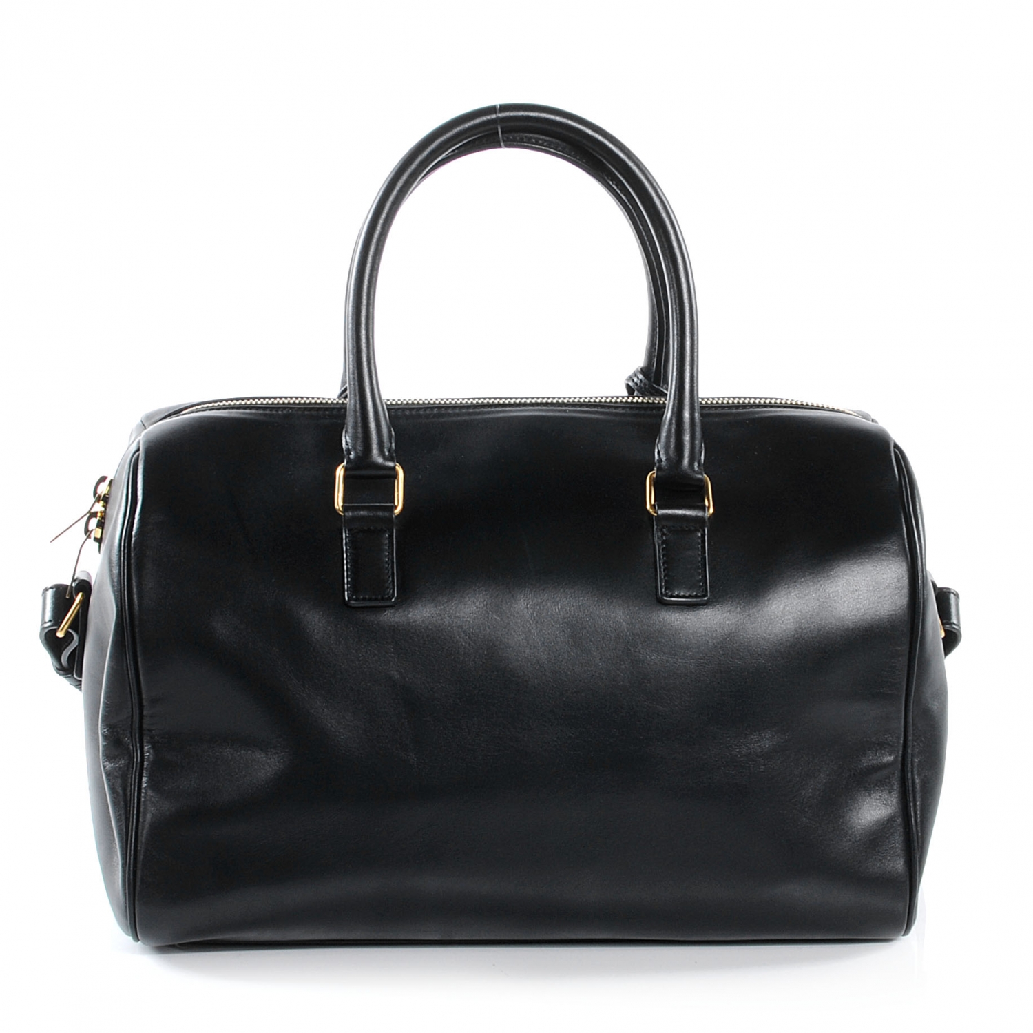 SAINT LAURENT Leather Classic Duffle 6 Bag Black 51248