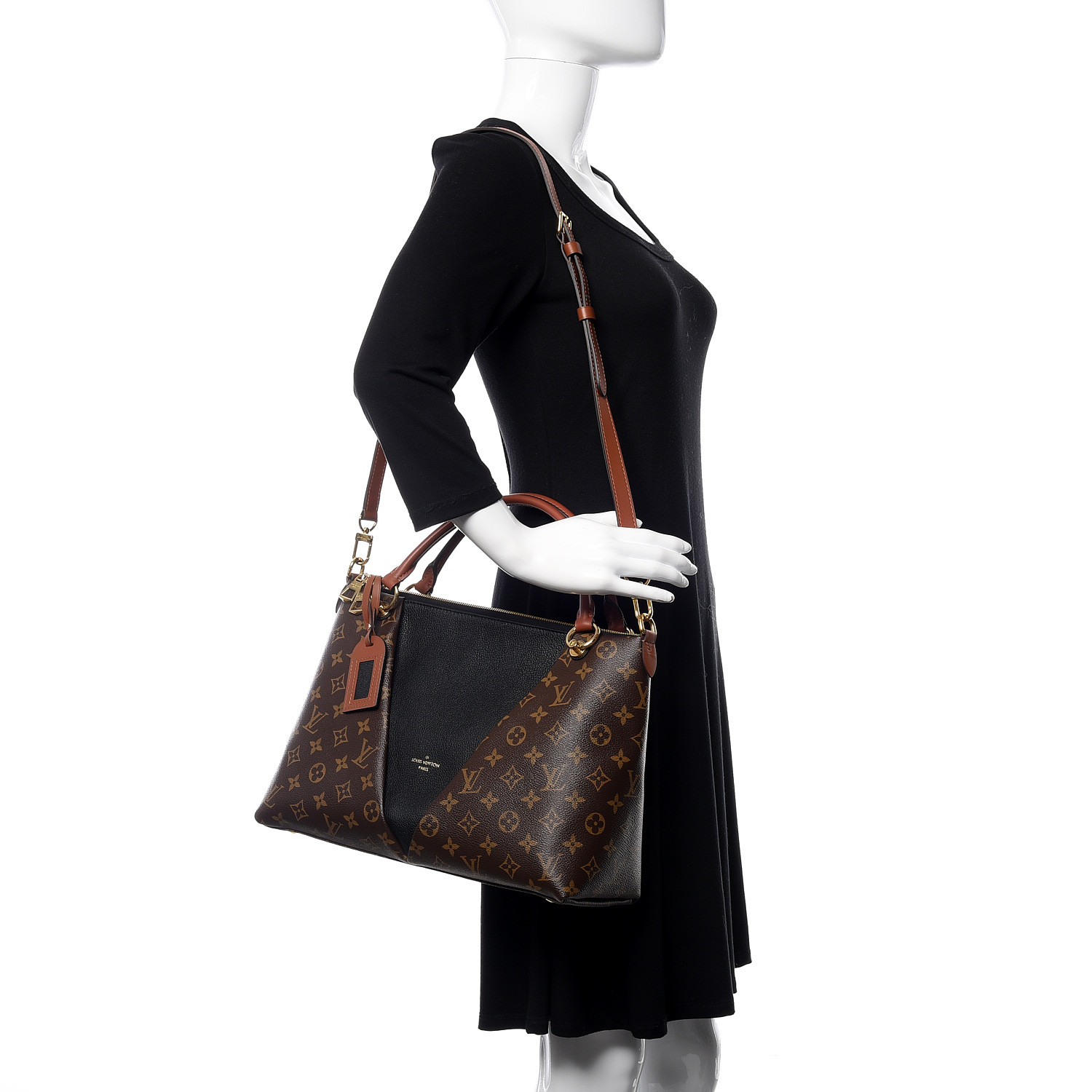 LOUIS VUITTON Monogram V Tote MM Black 517537