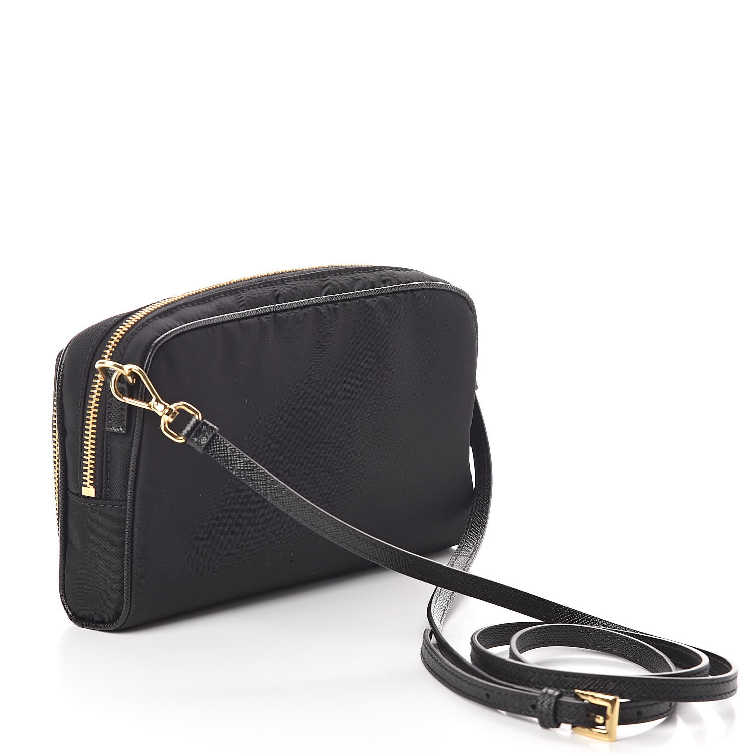 PRADA Saffiano Tessuto Nylon Vela Mini Crossbody Bag Black 505106