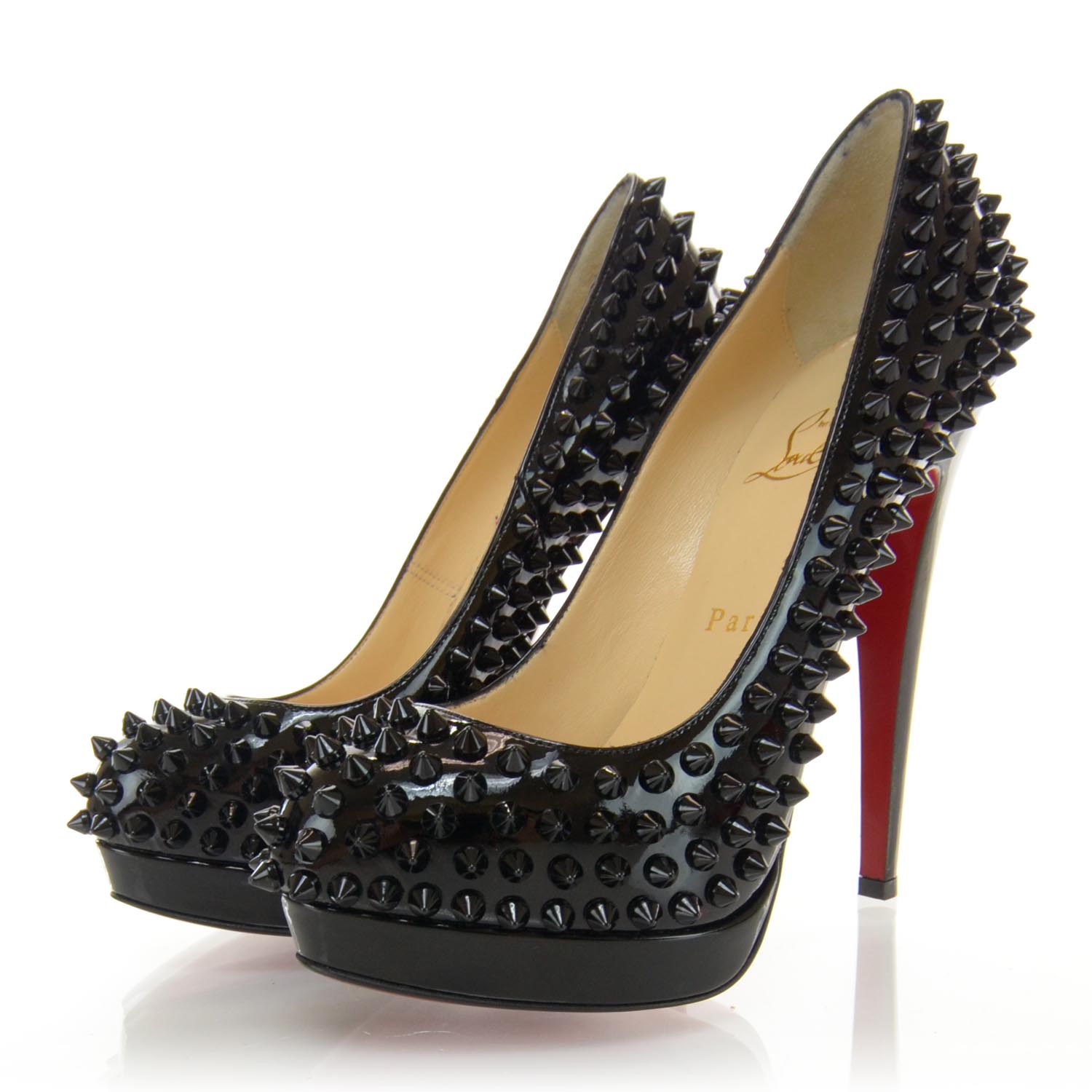 CHRISTIAN LOUBOUTIN Patent Alti 160 Pump Spikes Heels 36.5 Black 36793