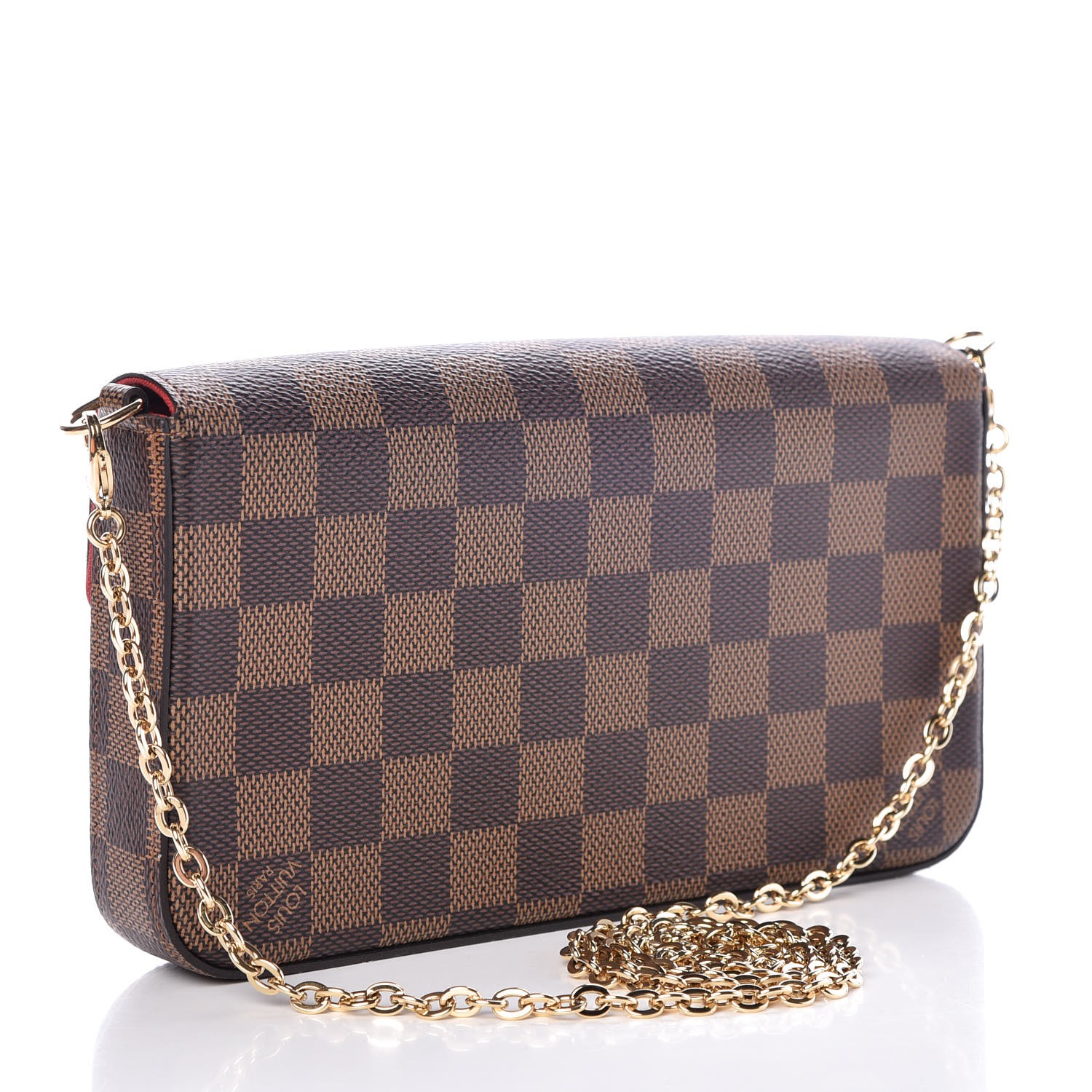 Louis Vuitton Pochette Felicie Damier Ebene Canvas Wallet On Chian (Wallets  and Small Leather Goods,Wallets)