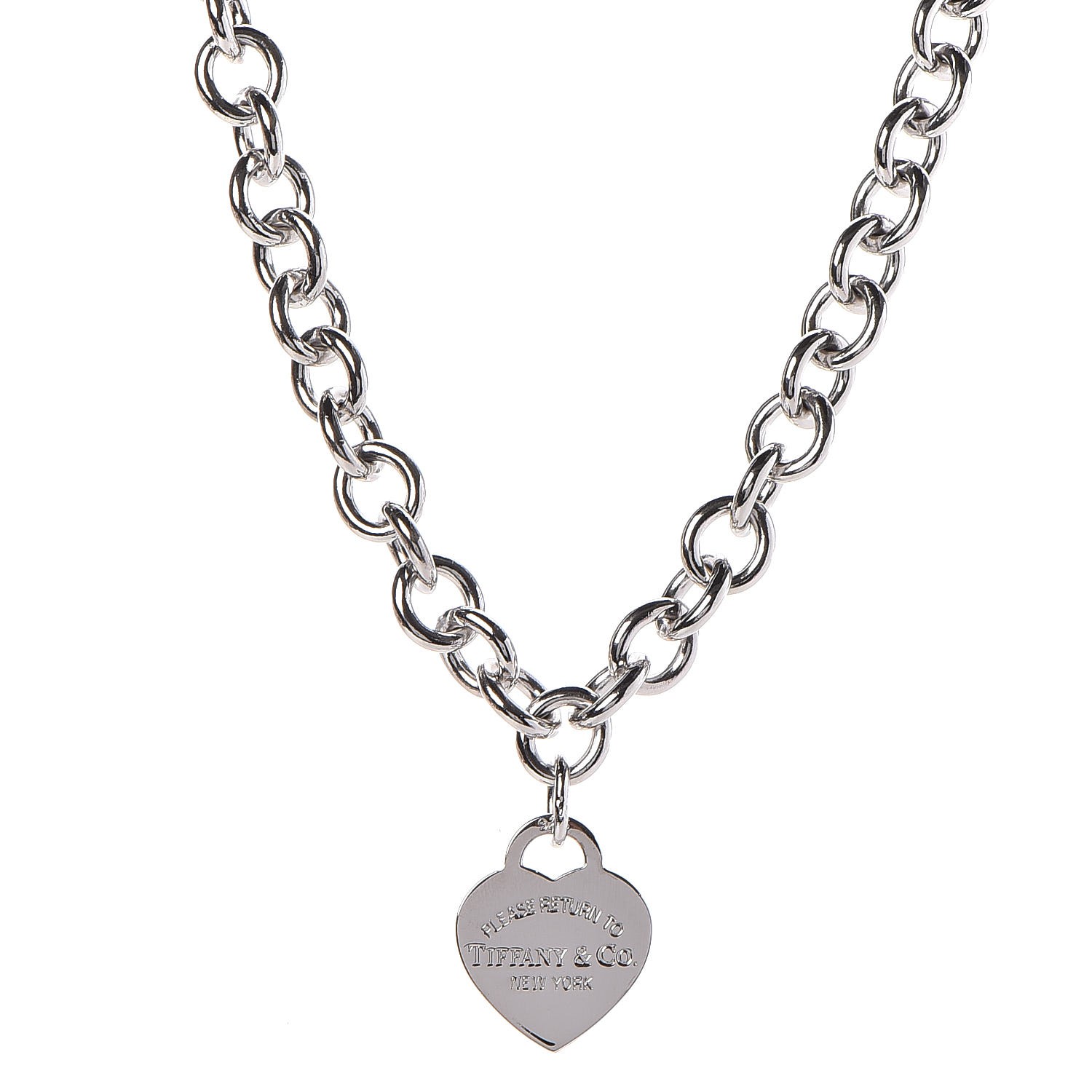 TIFFANY Sterling Silver Return to Tiffany Heart Tag Pendant Necklace 298790