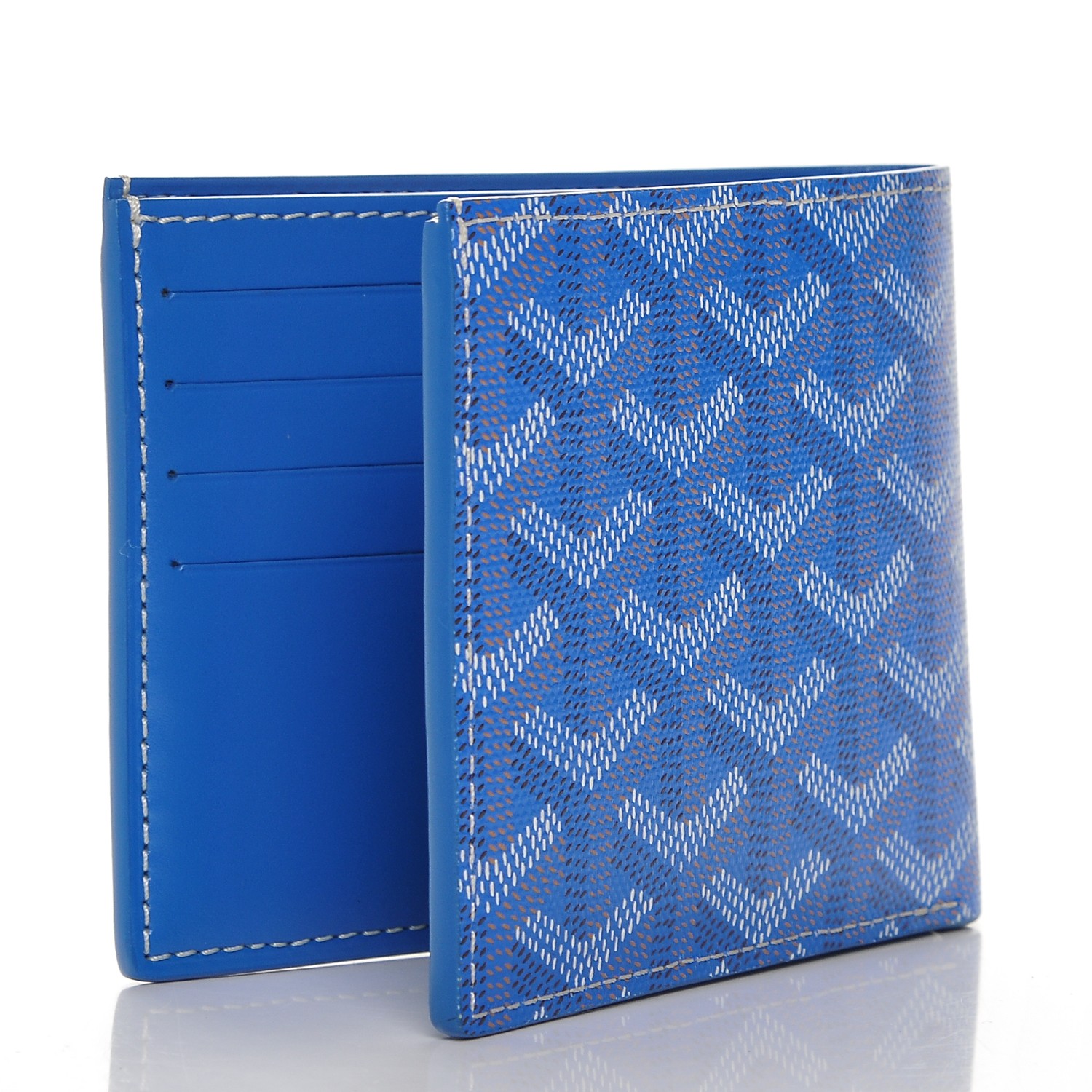 GOYARD Goyardine Bi-Fold Victoire PM Wallet Sky Blue 188296