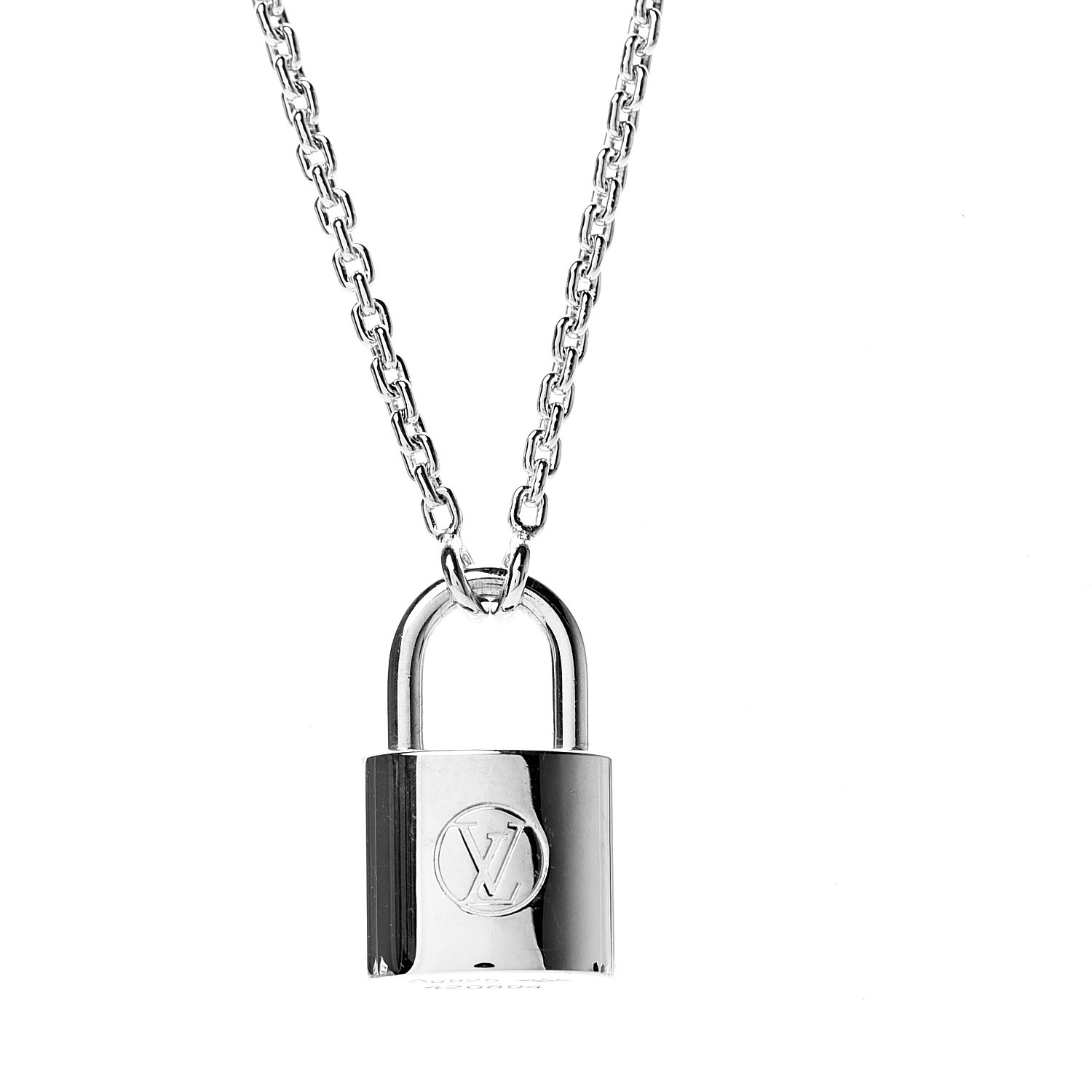 LOUIS VUITTON Sterling Silver Lockit Necklace 531617