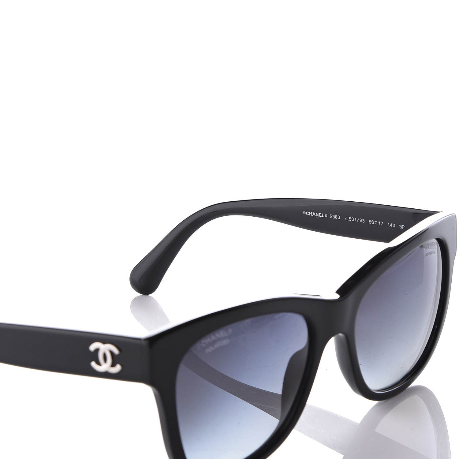 CHANEL Polarized Square CC Sunglasses 5380 Black 545925 | FASHIONPHILE