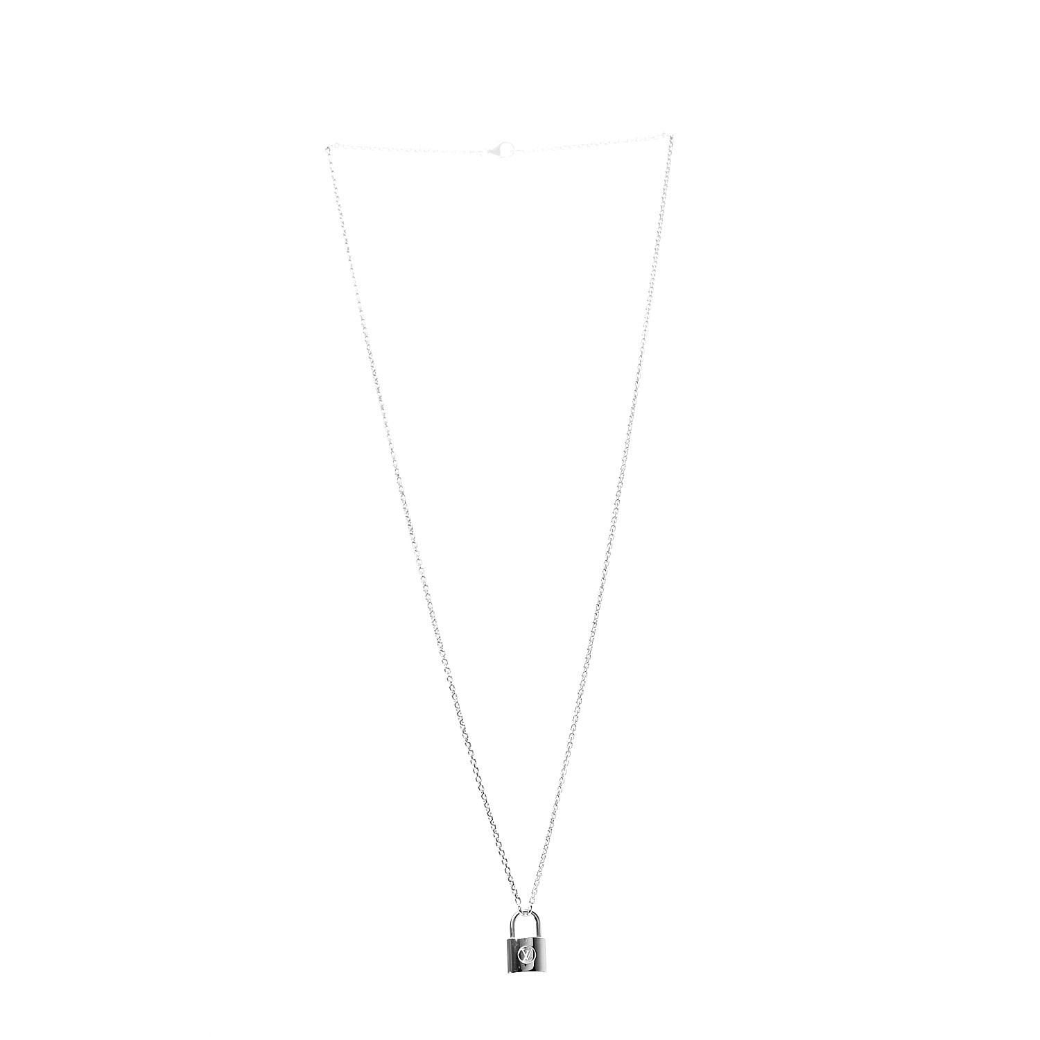 LOUIS VUITTON Sterling Silver Lockit Necklace 531617