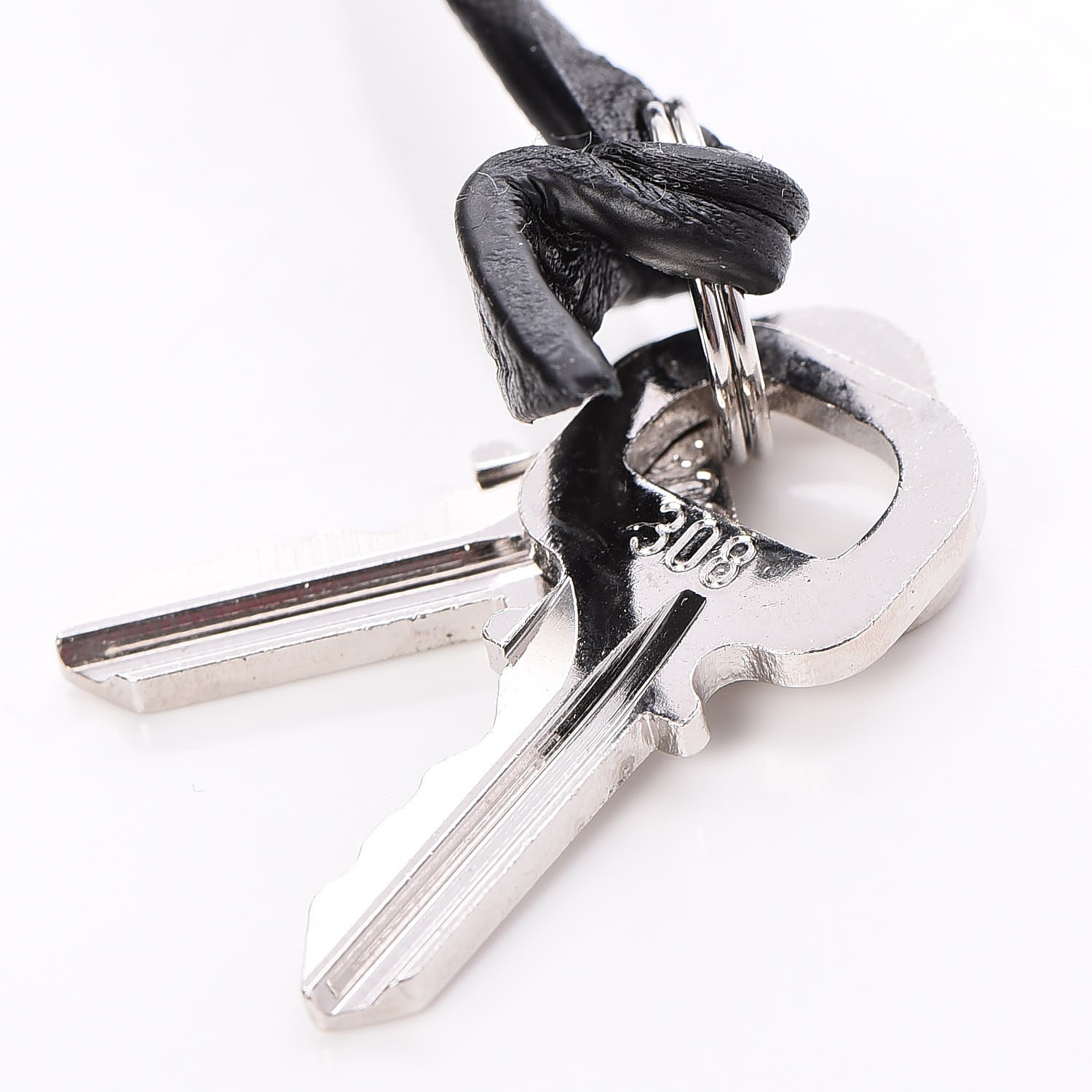 LOUIS VUITTON Veau Cachemire Clochette Key Bell Holder Lock Set Black Silver 238657