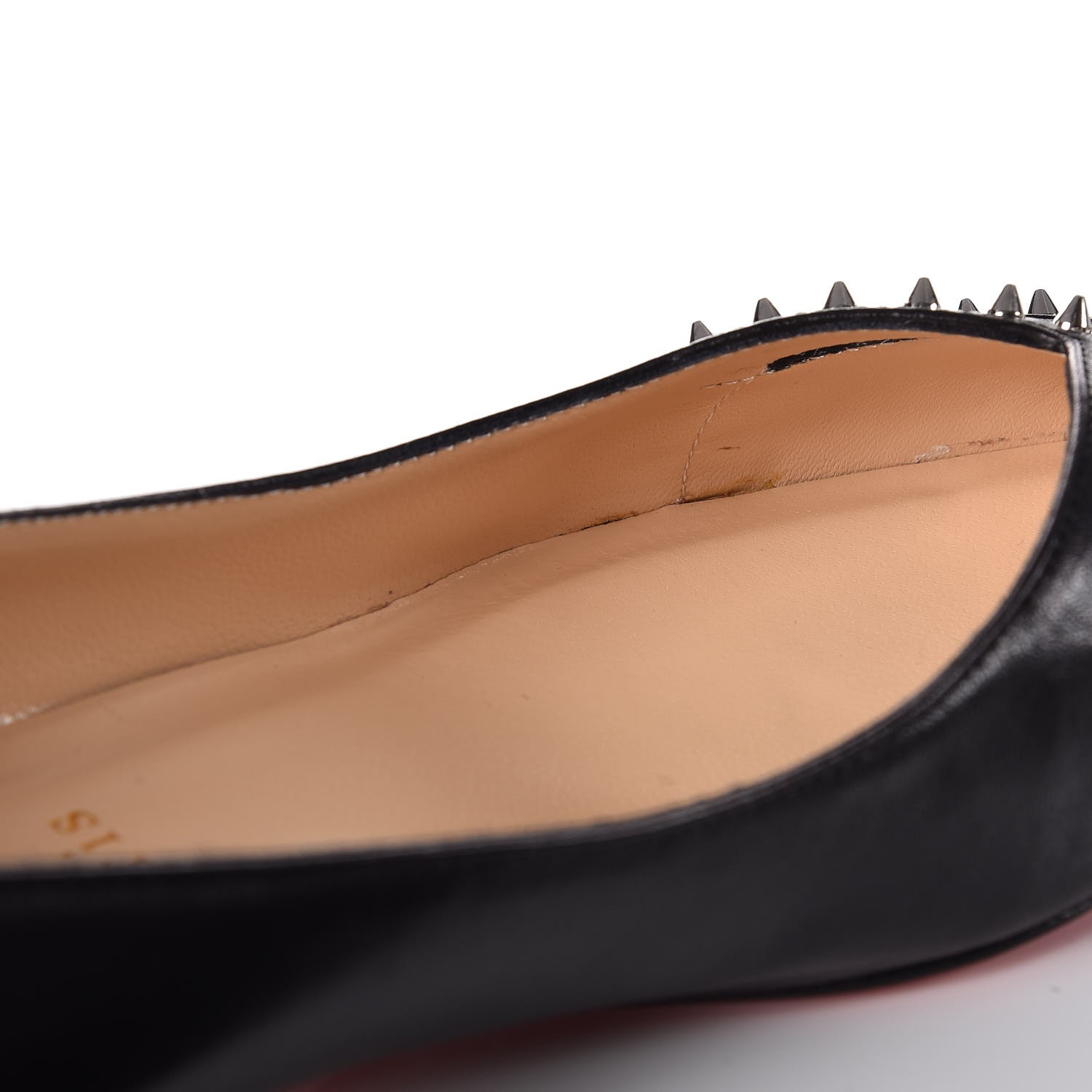 black shiny flats