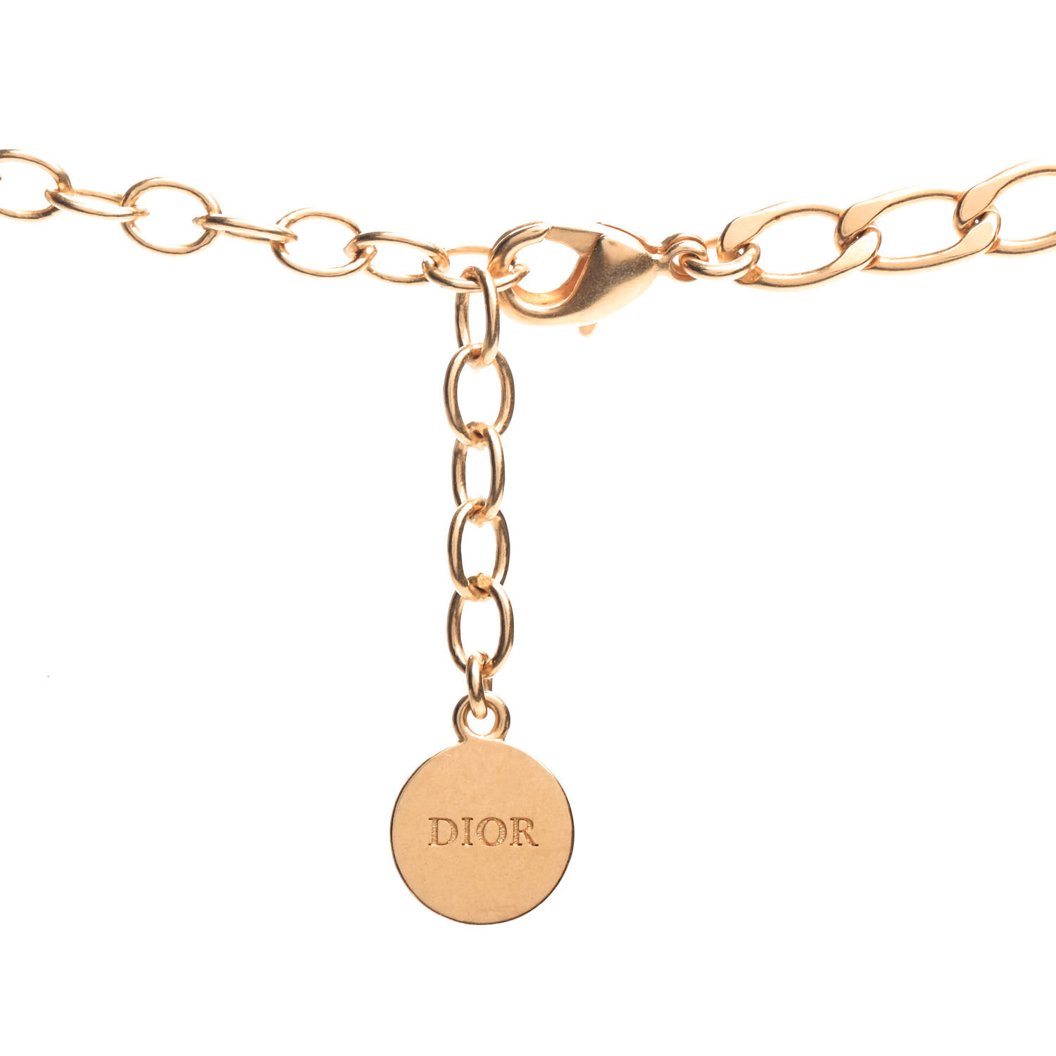 CHRISTIAN DIOR Metal Petit CD Choker Necklace Gold 774423 | FASHIONPHILE