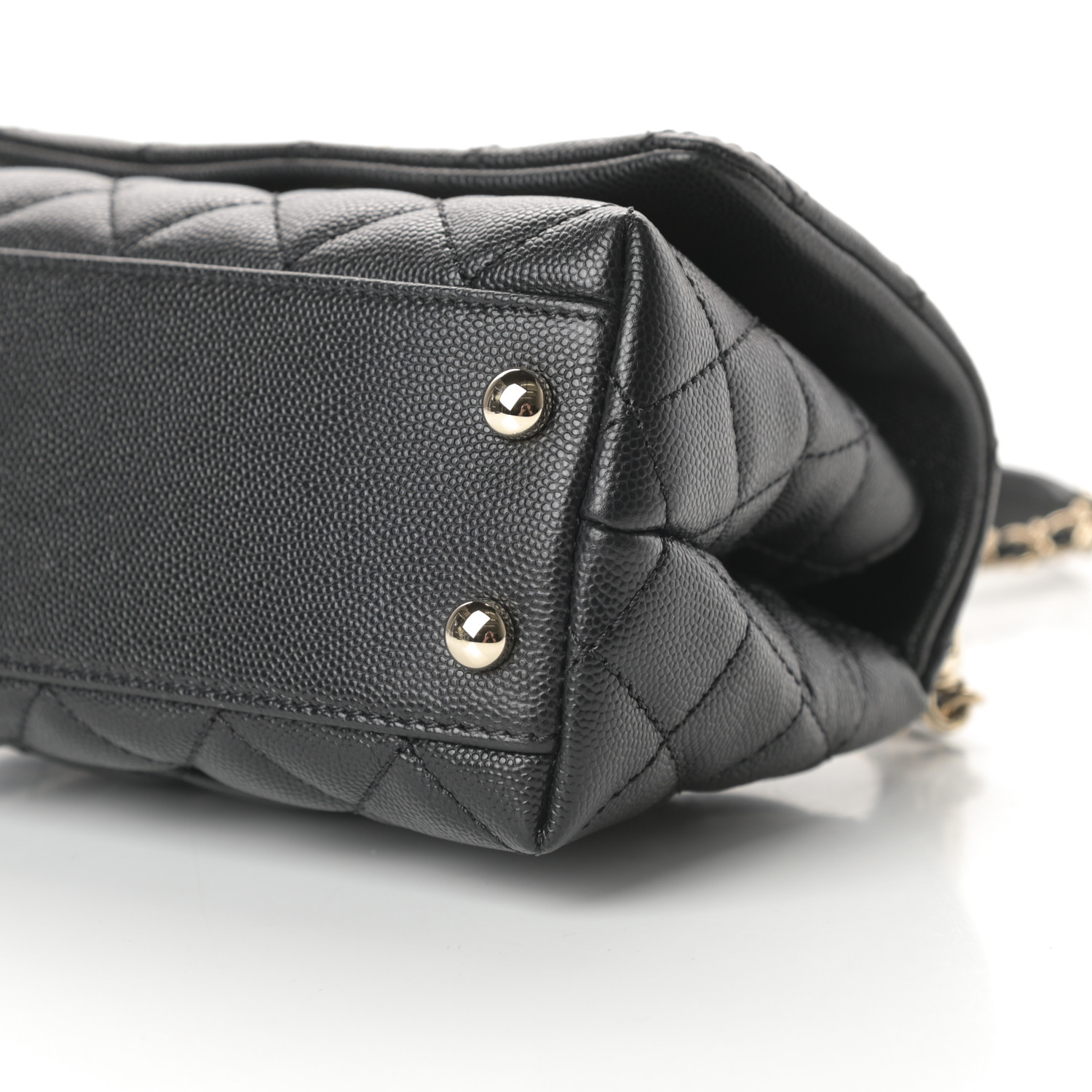 caviar quilted extra mini coco handle flap black