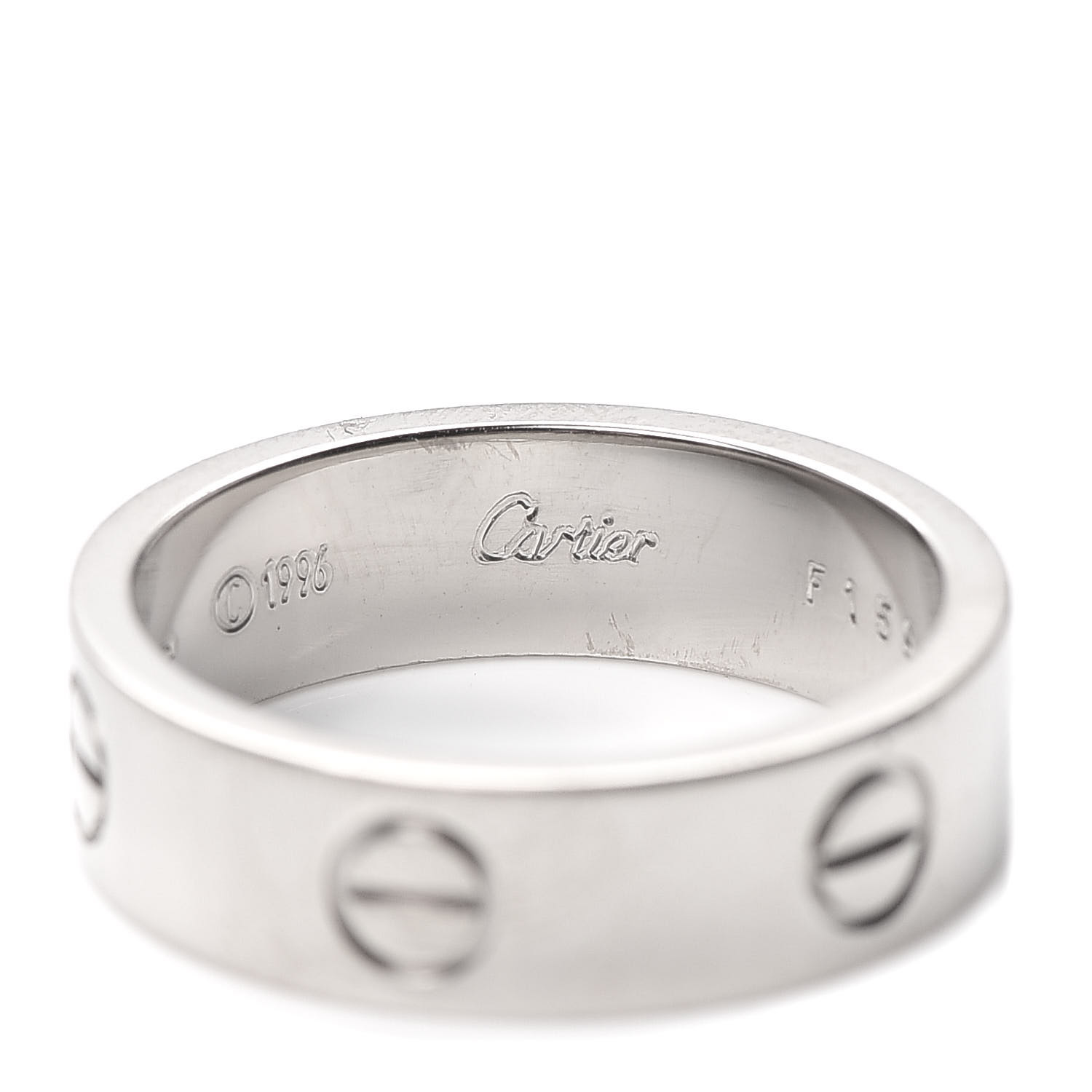 CARTIER 18K White Gold 5.5mm LOVE Ring 58 8.5 751841 | FASHIONPHILE