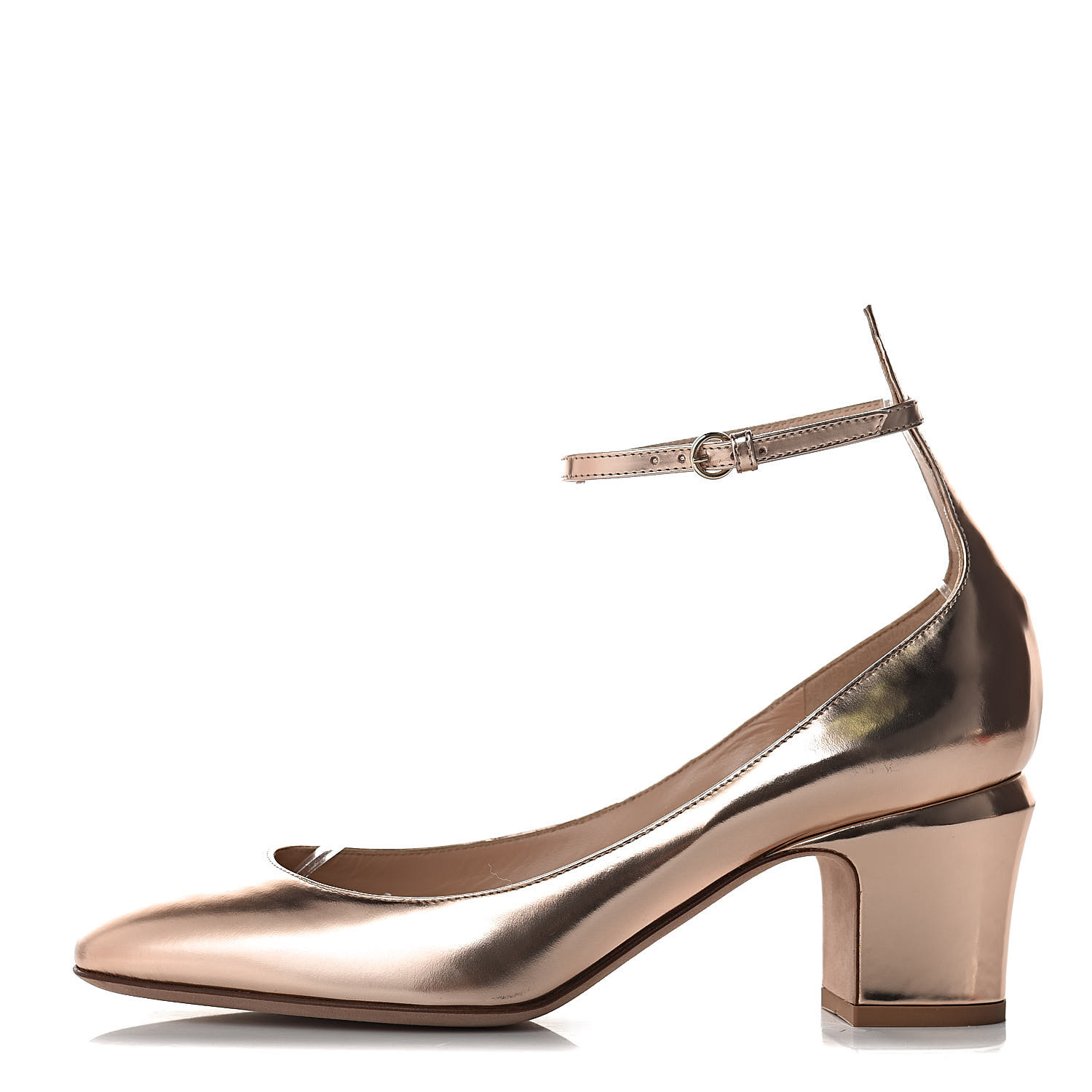 gold strap pumps