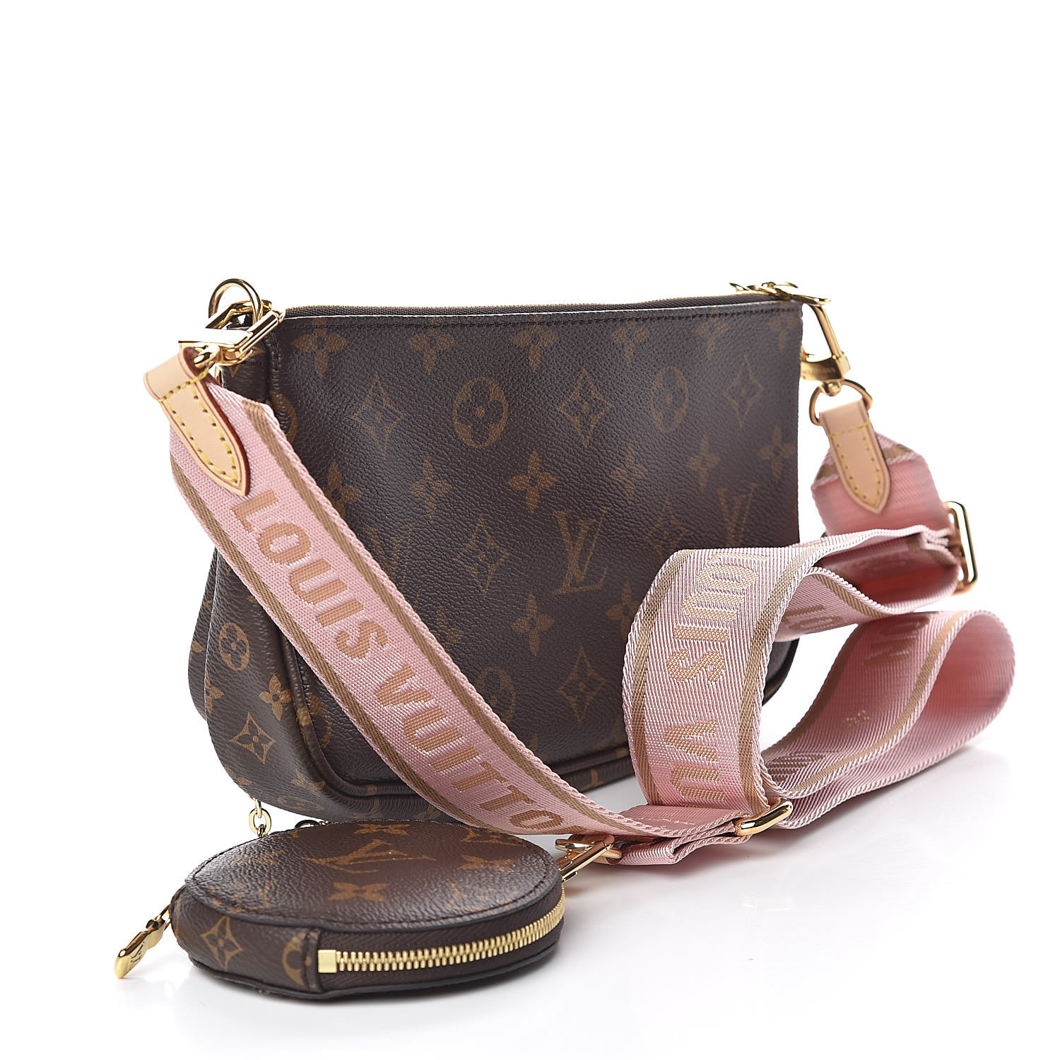 M44840 Louis Vuitton 2019 Monogram Canvas Multi Pochette Accessoires-Rose  Clair