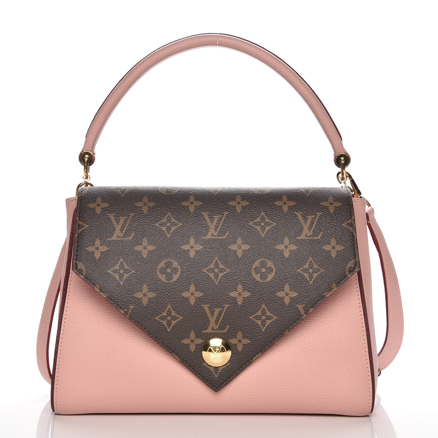 LOUIS VUITTON Auth Monogram V Tote BB Rose Poudre Shoulder