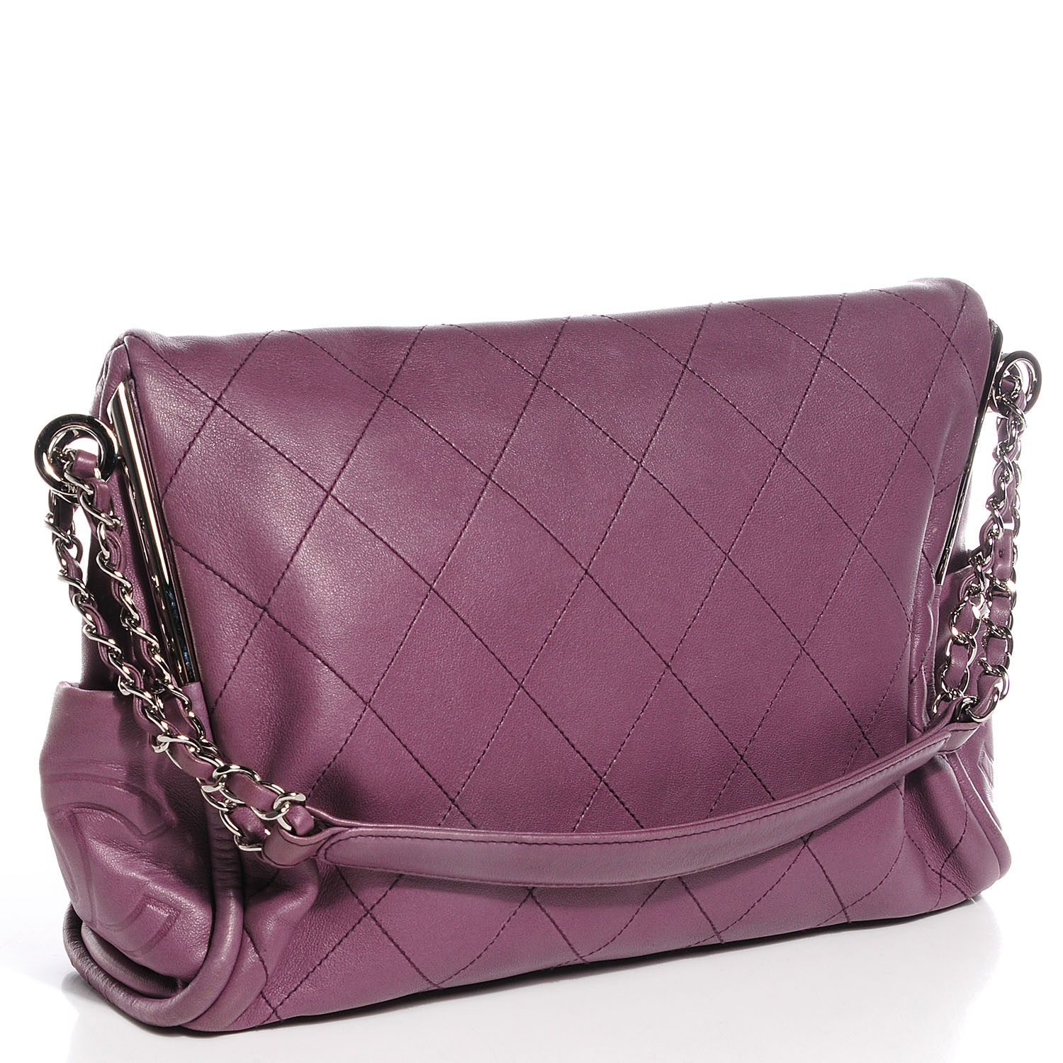 CHANEL Lambskin Stitched Medium Ultimate Soft Shoulder Bag Light Purple ...