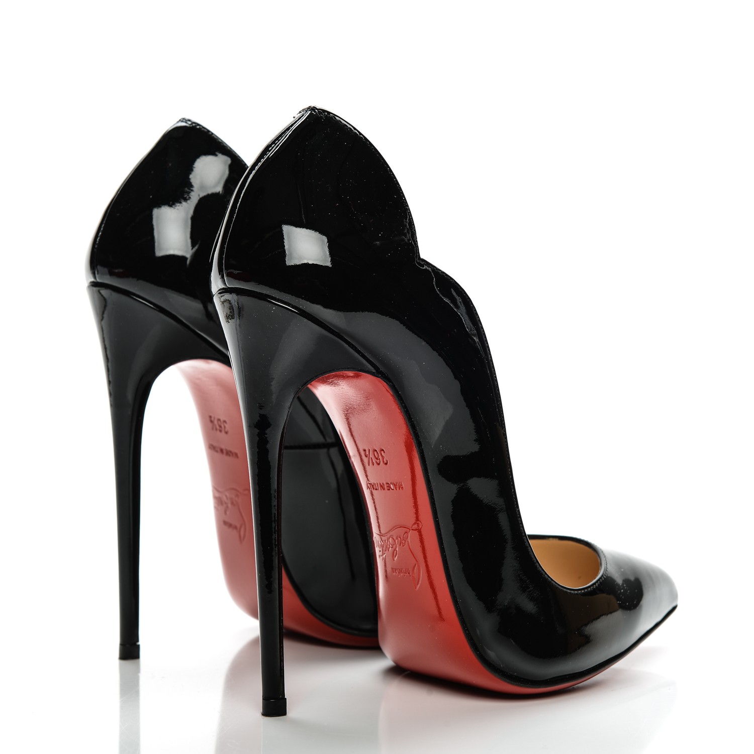 CHRISTIAN LOUBOUTIN Patent Hot Chick 130 Pumps 36.5 Black 200368