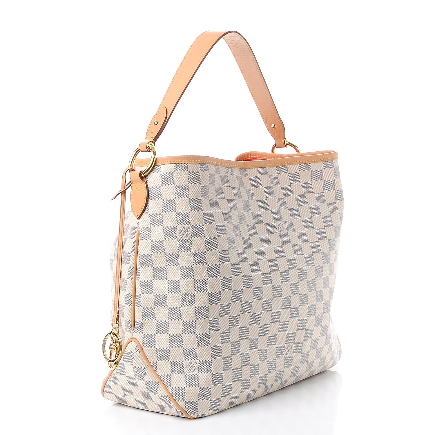 vuitton delightful mm azur LOUIS VUITTON Damier Azur Delightful MM Pink 244710