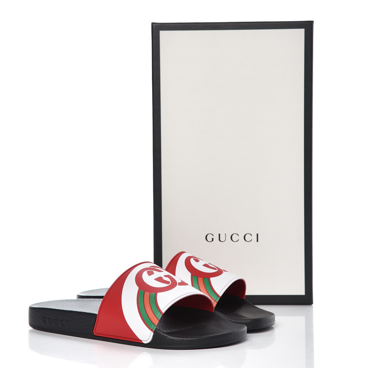 all red gucci slides