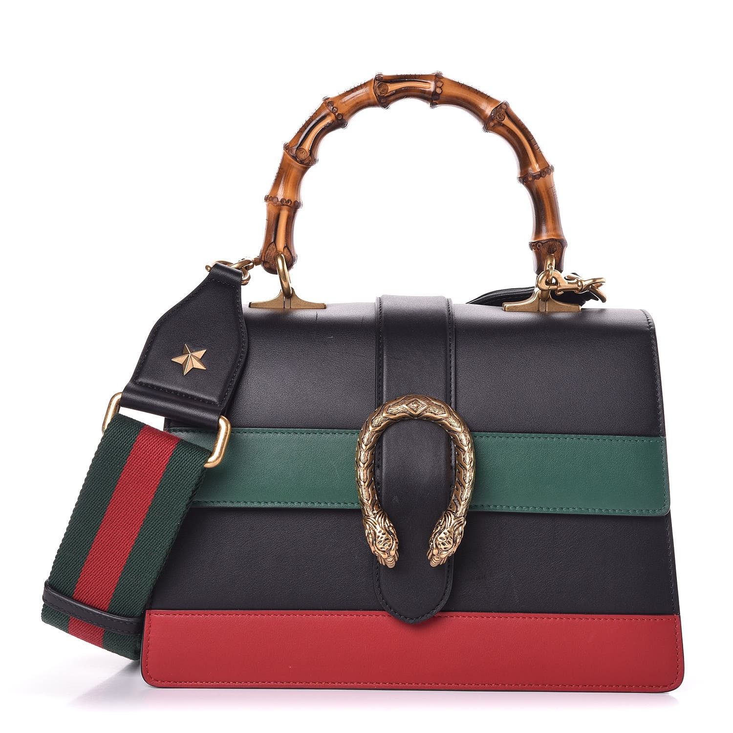 gucci bag black green red