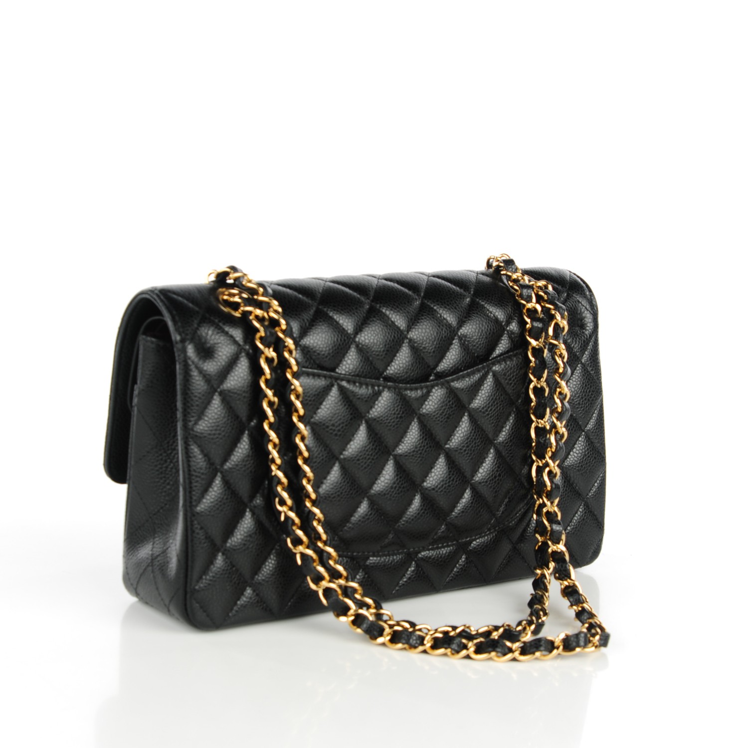 CHANEL Caviar Quilted Medium Double Flap Black 131772