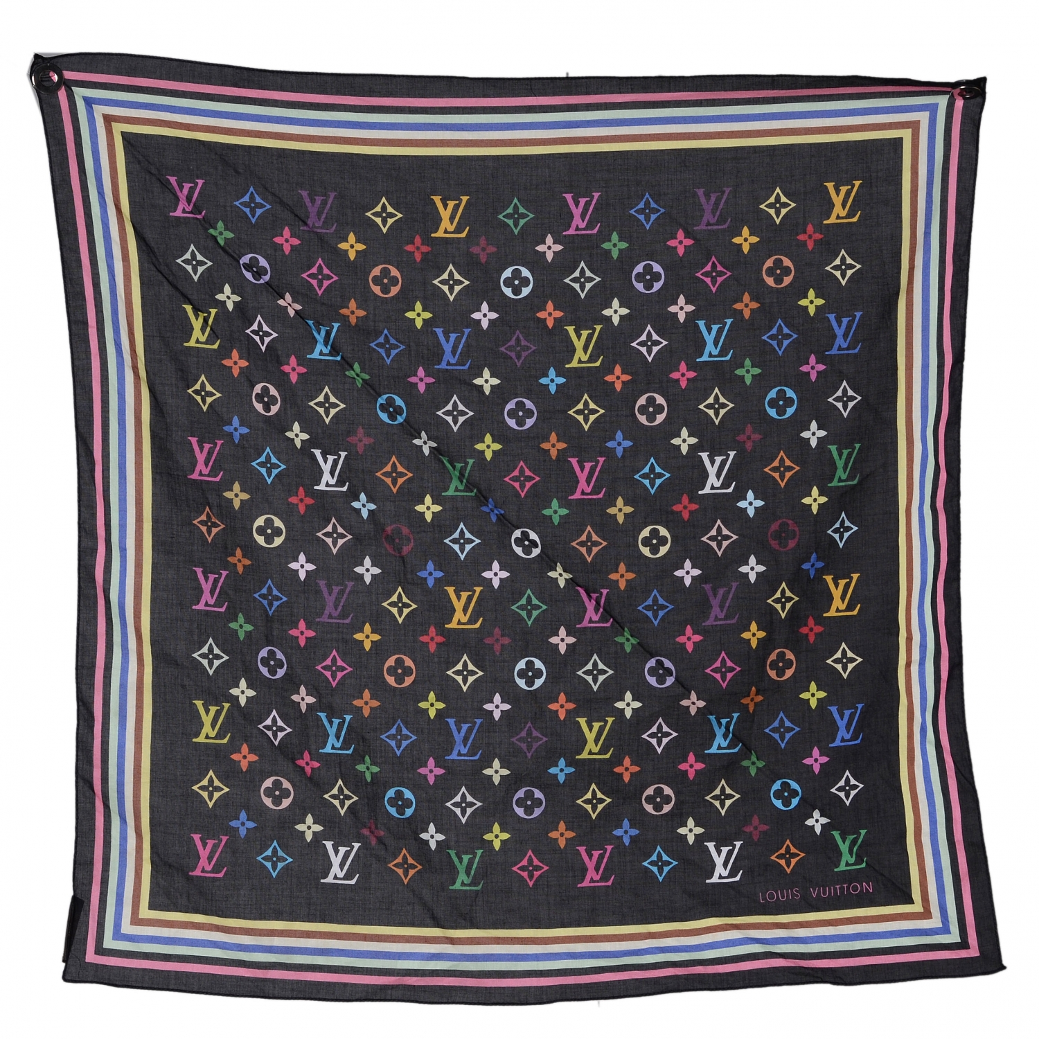 Fonkelnieuw LOUIS VUITTON Cotton Monogram Multicolor Square Bandana Scarf WB-64