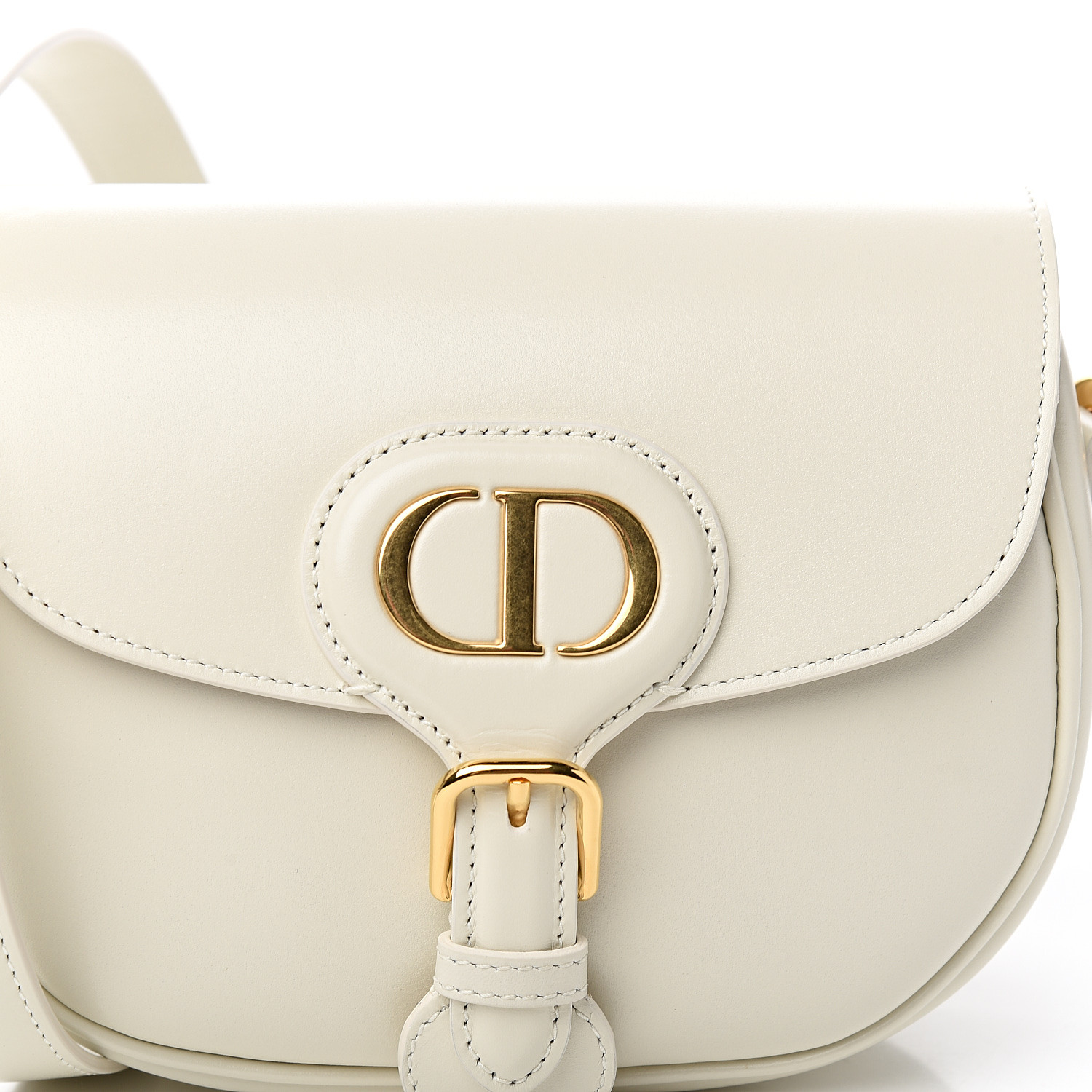 CHRISTIAN DIOR Box Calfskin Small Bobby Bag White 552733 | FASHIONPHILE