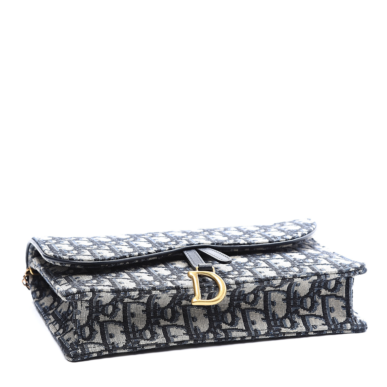 dior saddle wallet chain