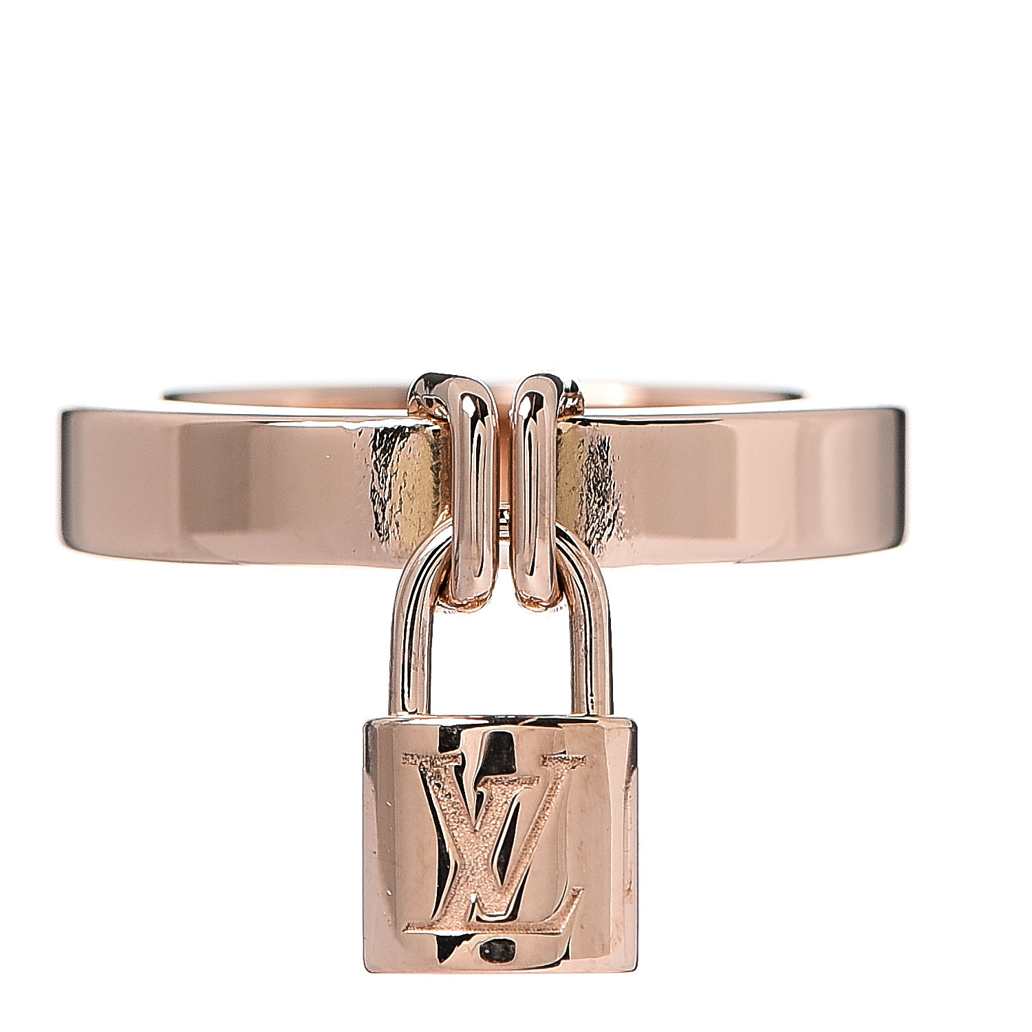 LOUIS VUITTON 18K Pink Gold Lockit Ring 47 4 501586