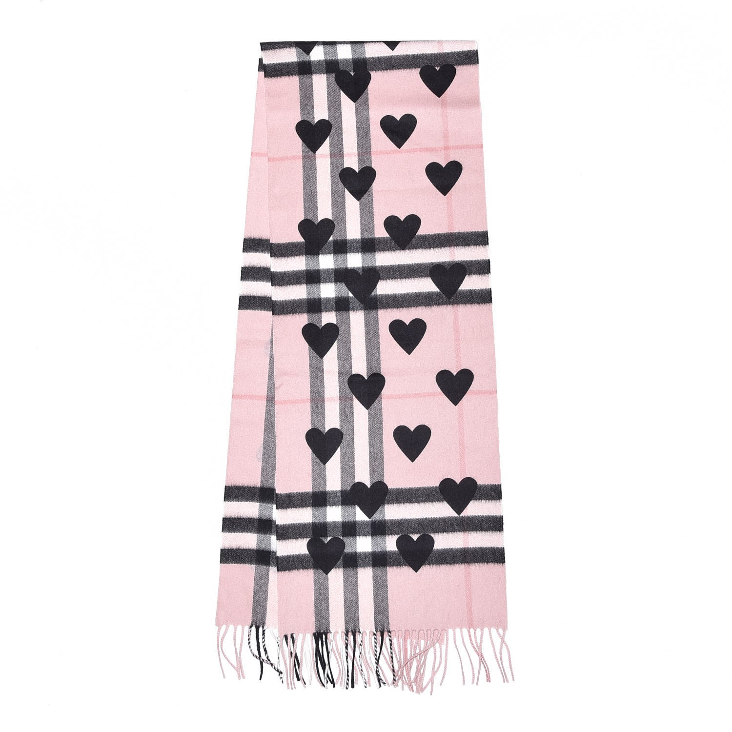 Giant Heart Fringe Scarf Pink 319573