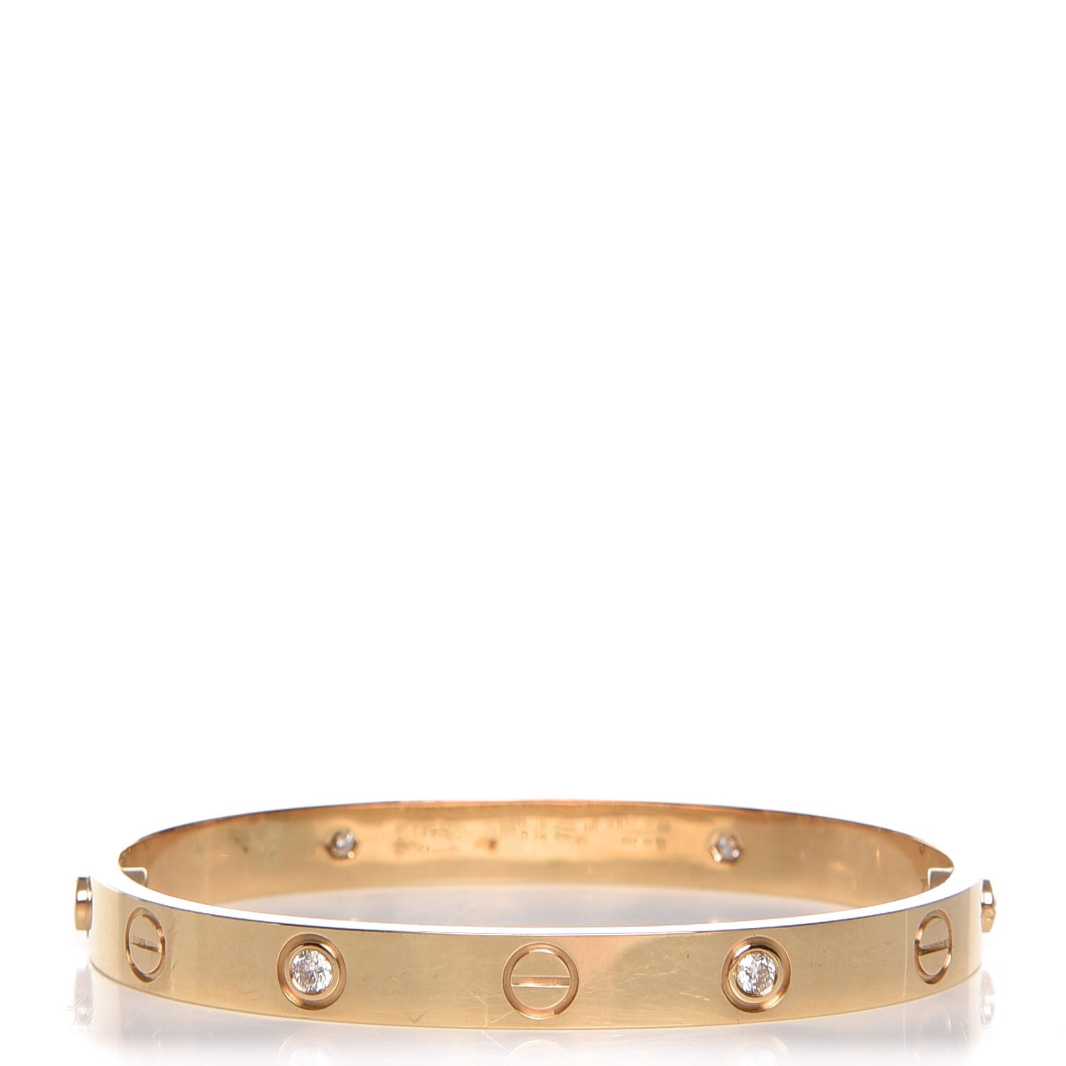 cartier love bracelet yellow gold with 4 diamonds