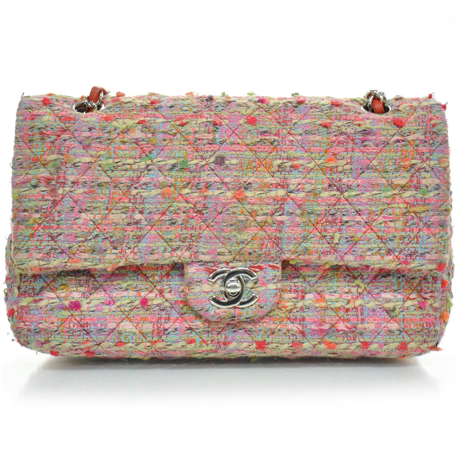 chanel multicolor tweed bag