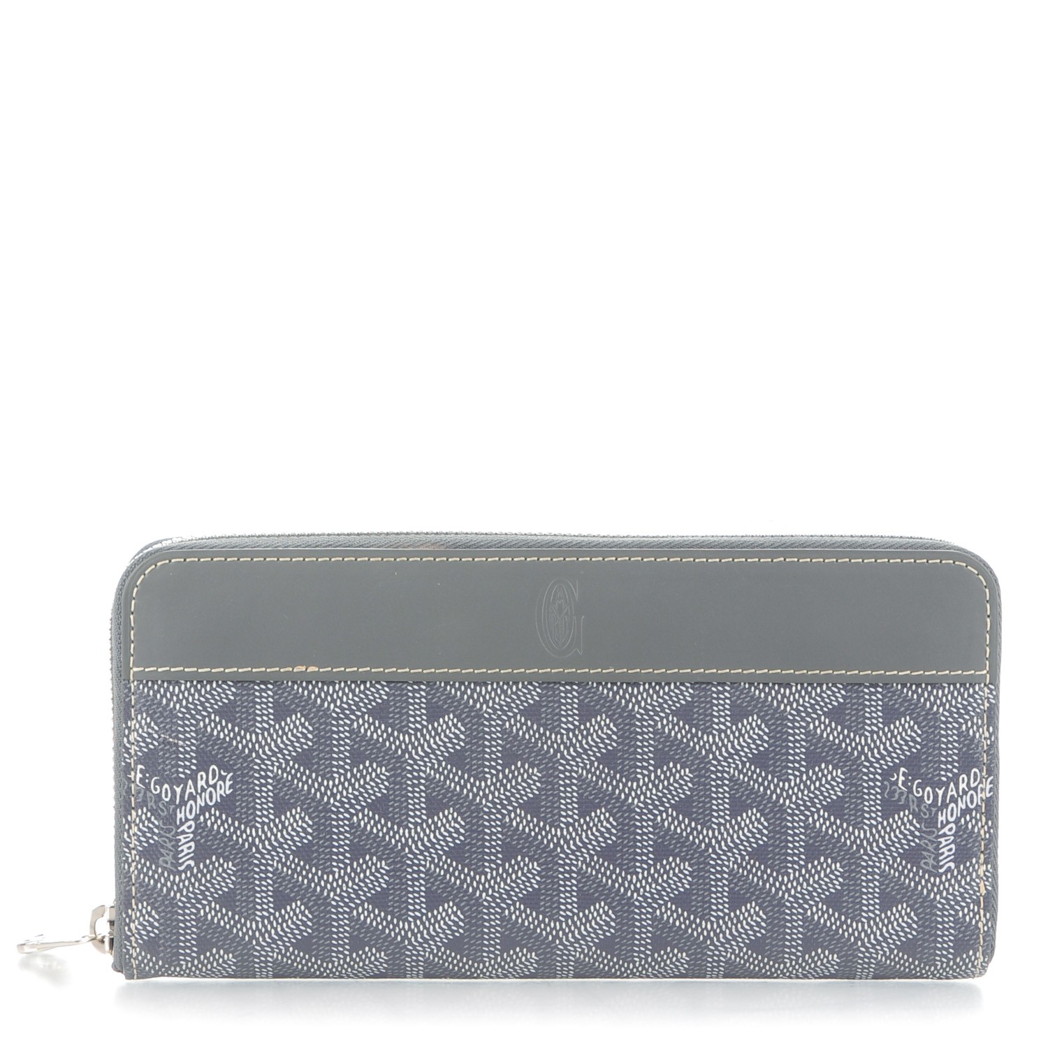 GOYARD Goyardine Matignon Zip Around GM Wallet Grey 160538 | FASHIONPHILE