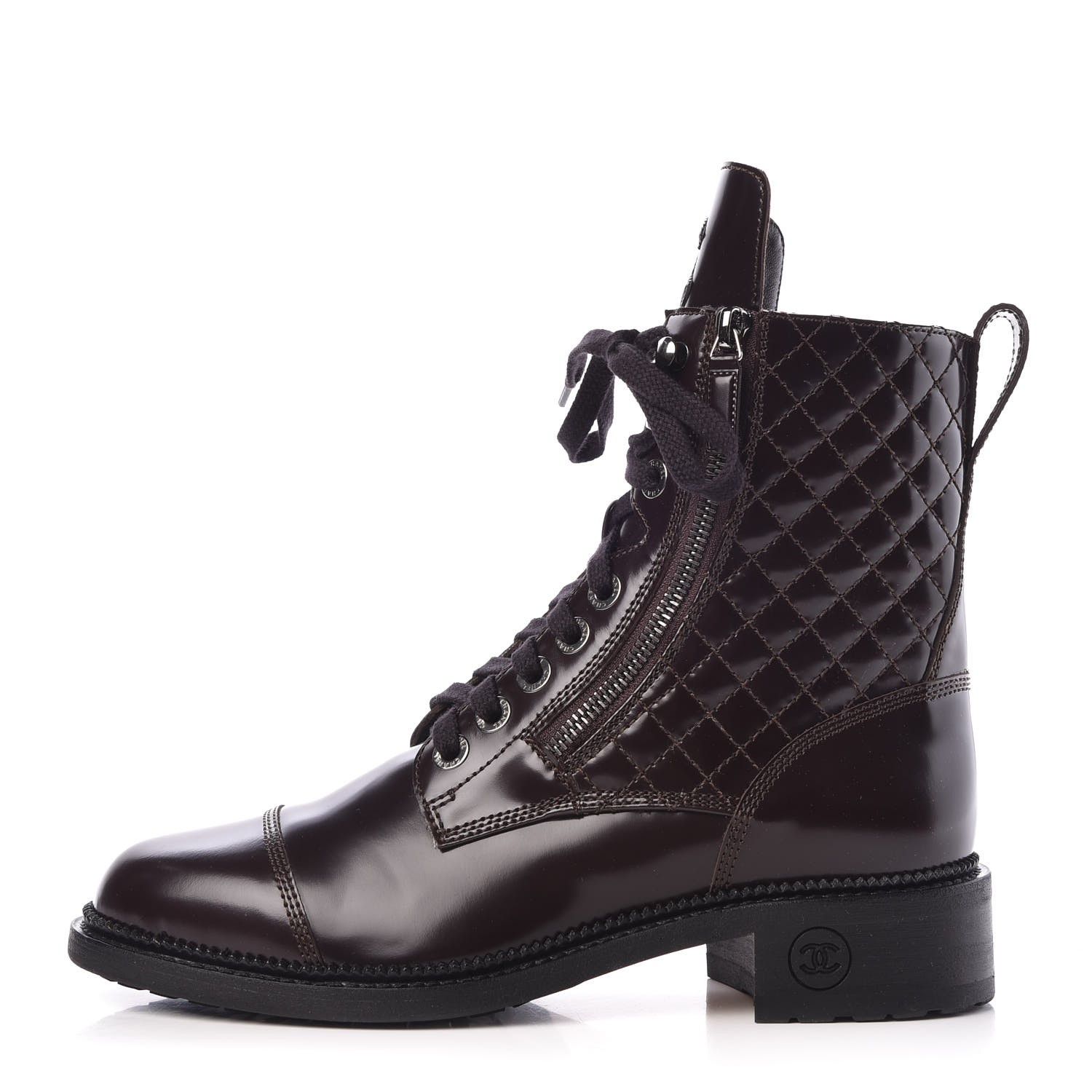 shiny tactical boots