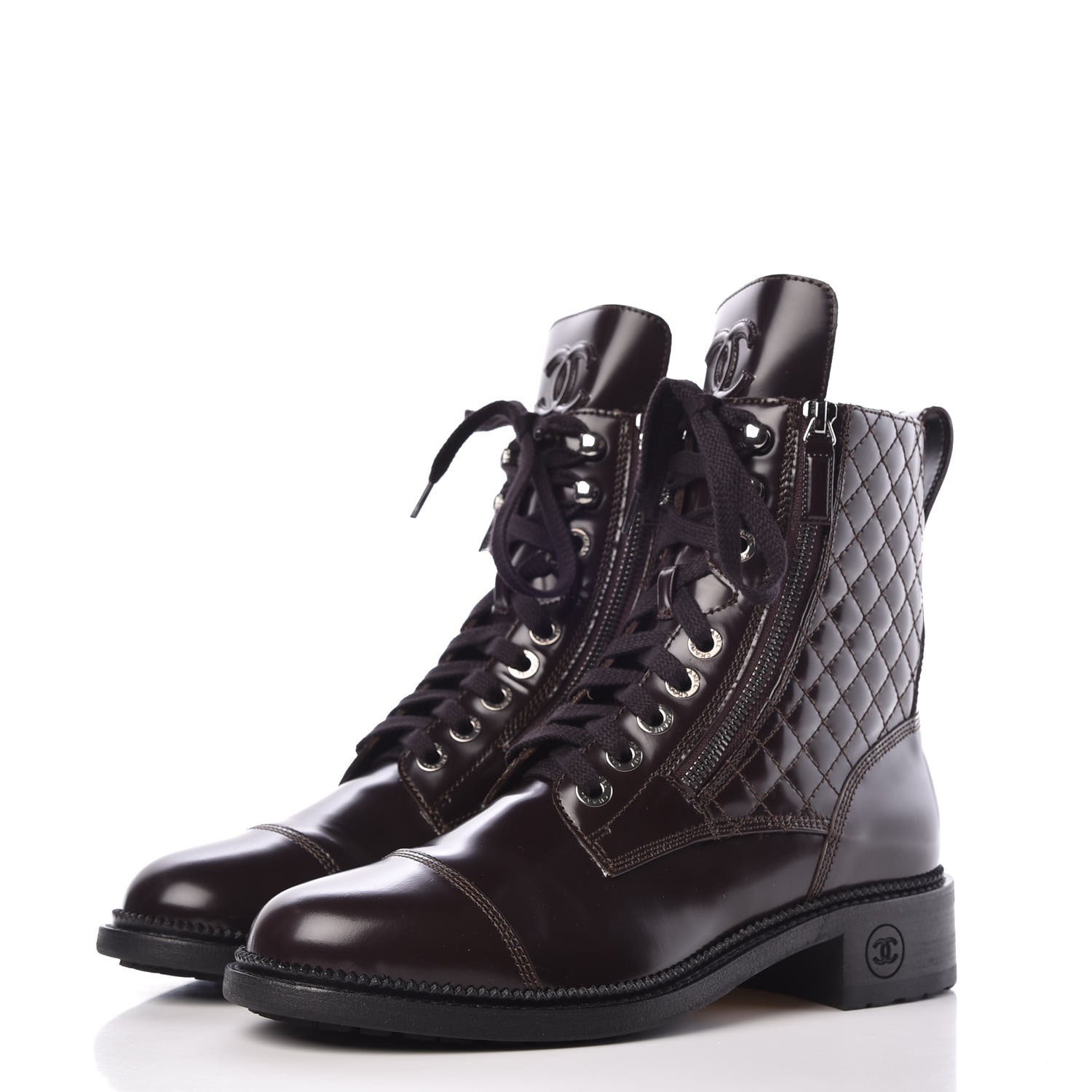 shiny tactical boots