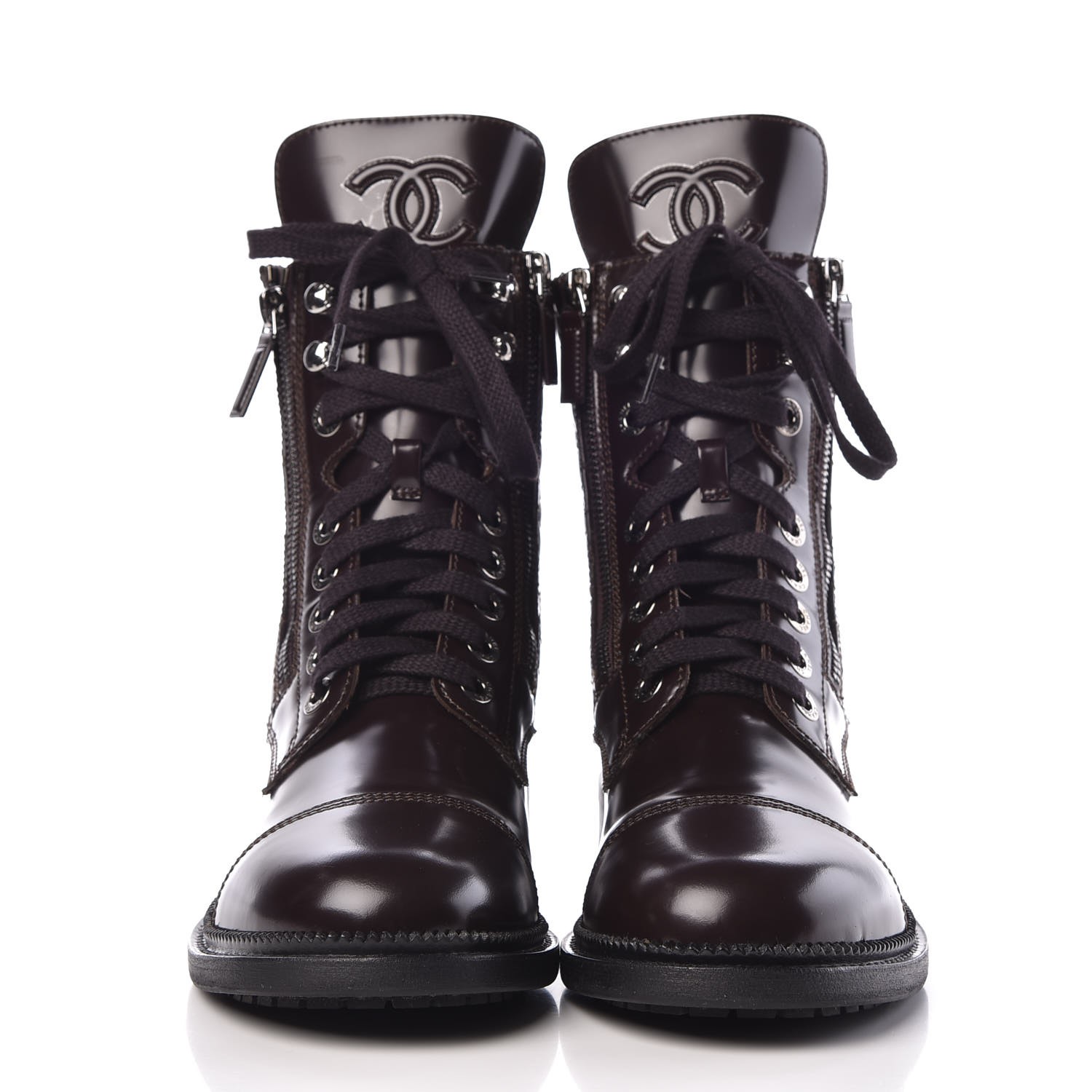 burgundy shiny boots