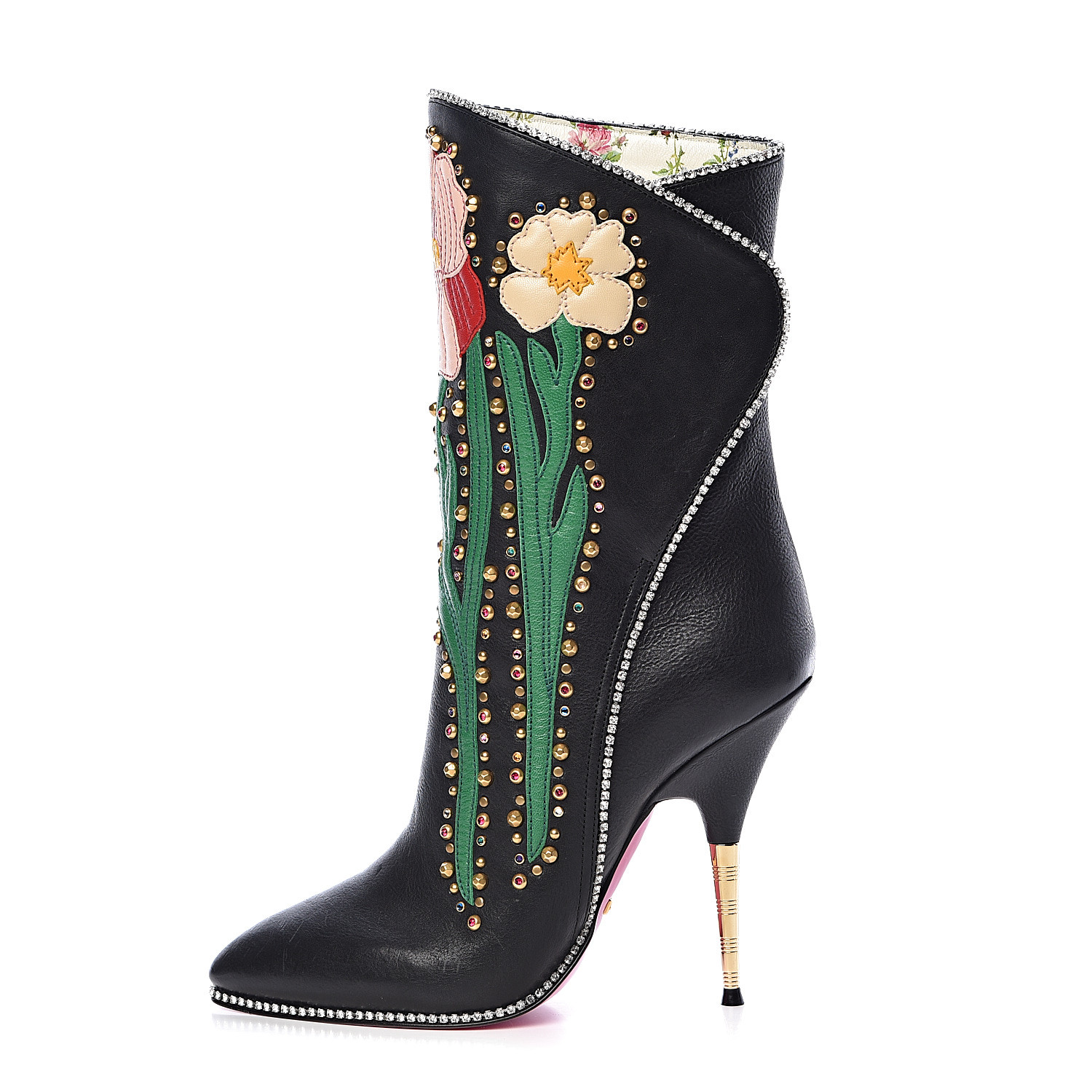 gucci floral boots