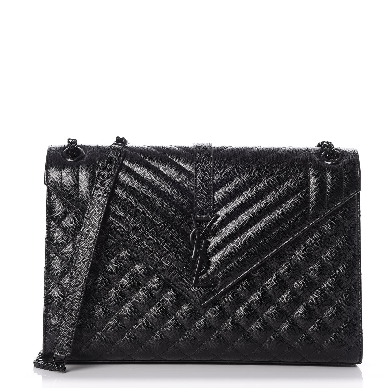 black matelassé chevron leather